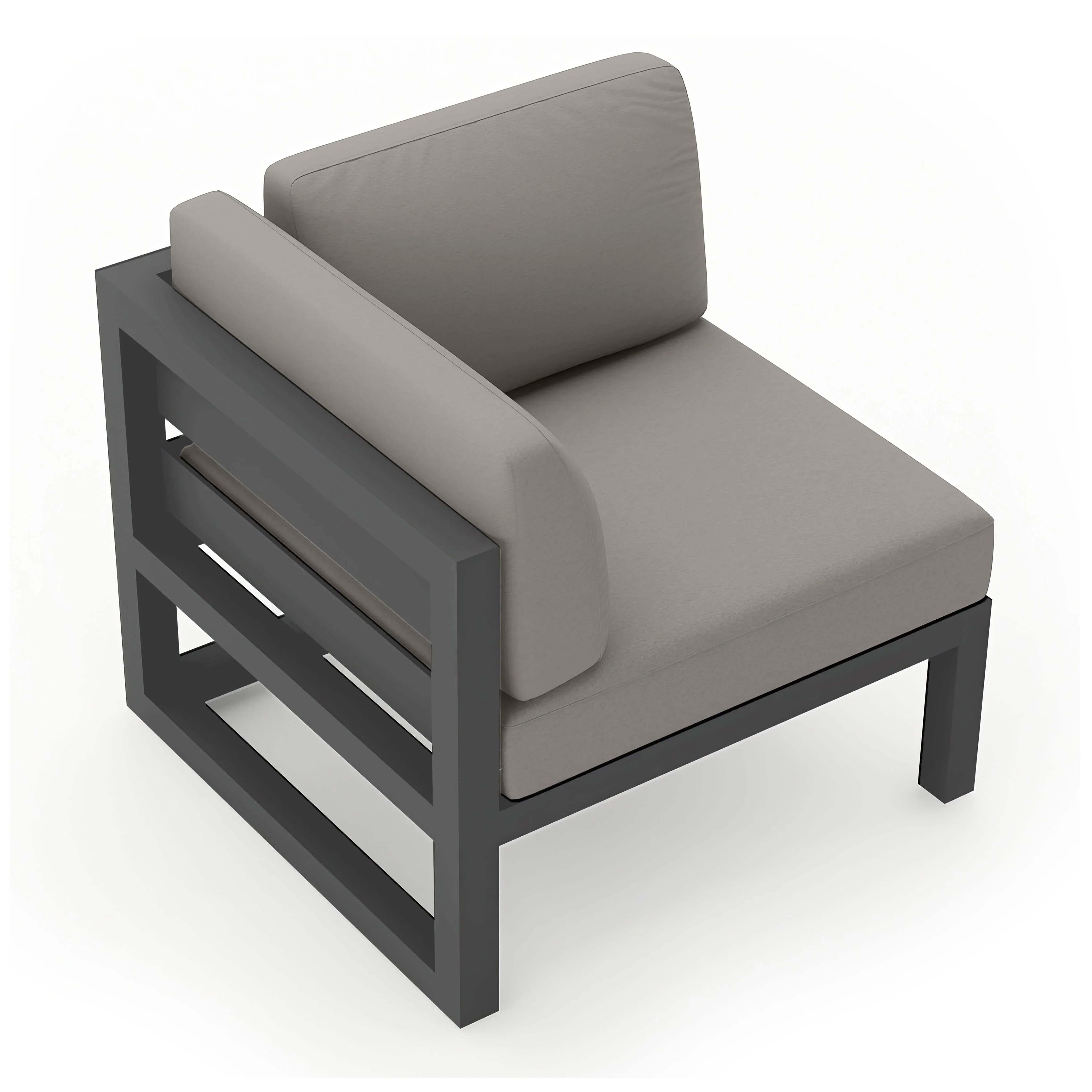 Avion Corner Section#Finish_Slate#Fabric_Canvas Charcoal