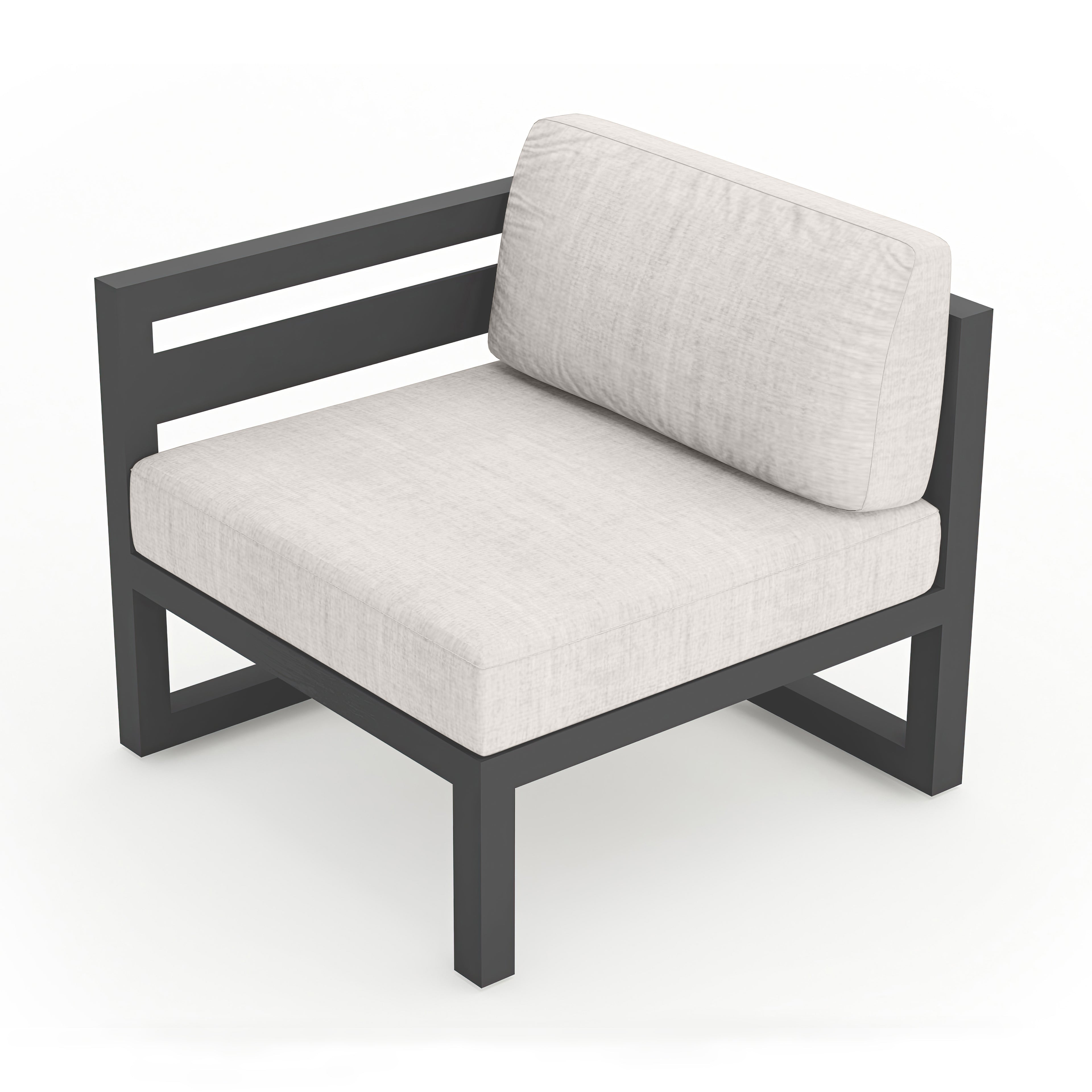 Avion Left Arm Section#Finish_Slate#Fabric_Cast Silver