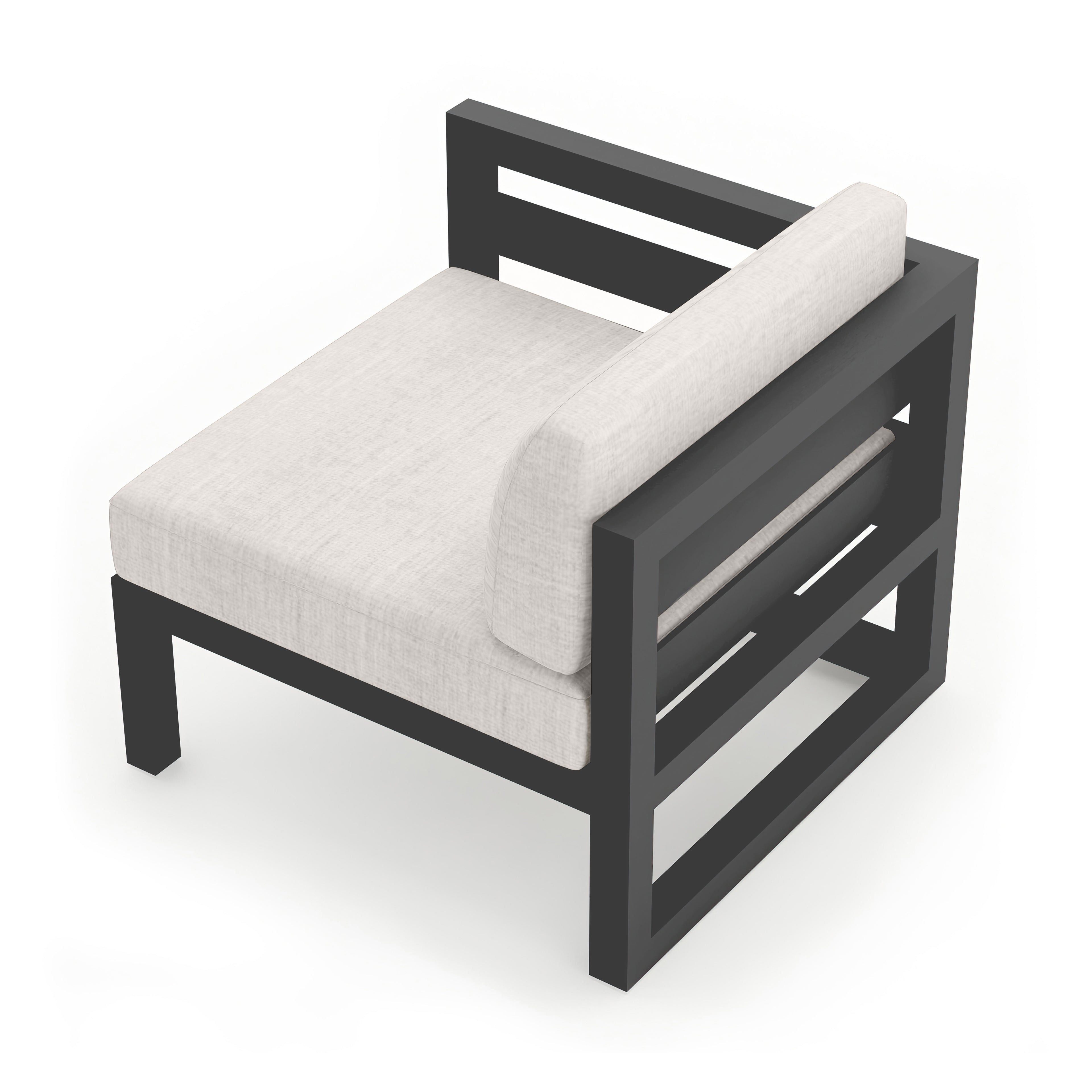 Avion Left Arm Section#Finish_Slate#Fabric_Cast Silver