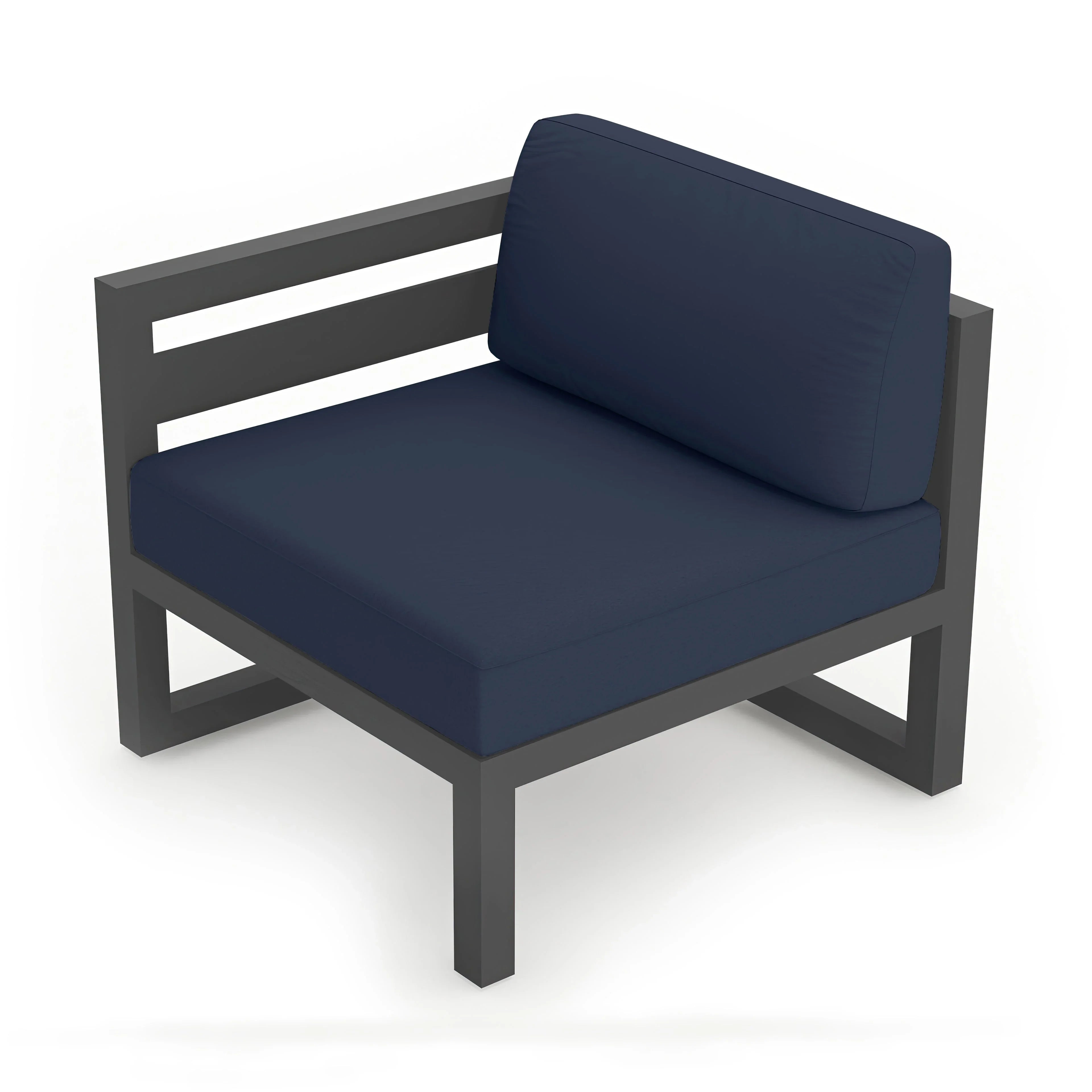 Avion Left Arm Section#Finish_Slate#Fabric_Spectrum Indigo