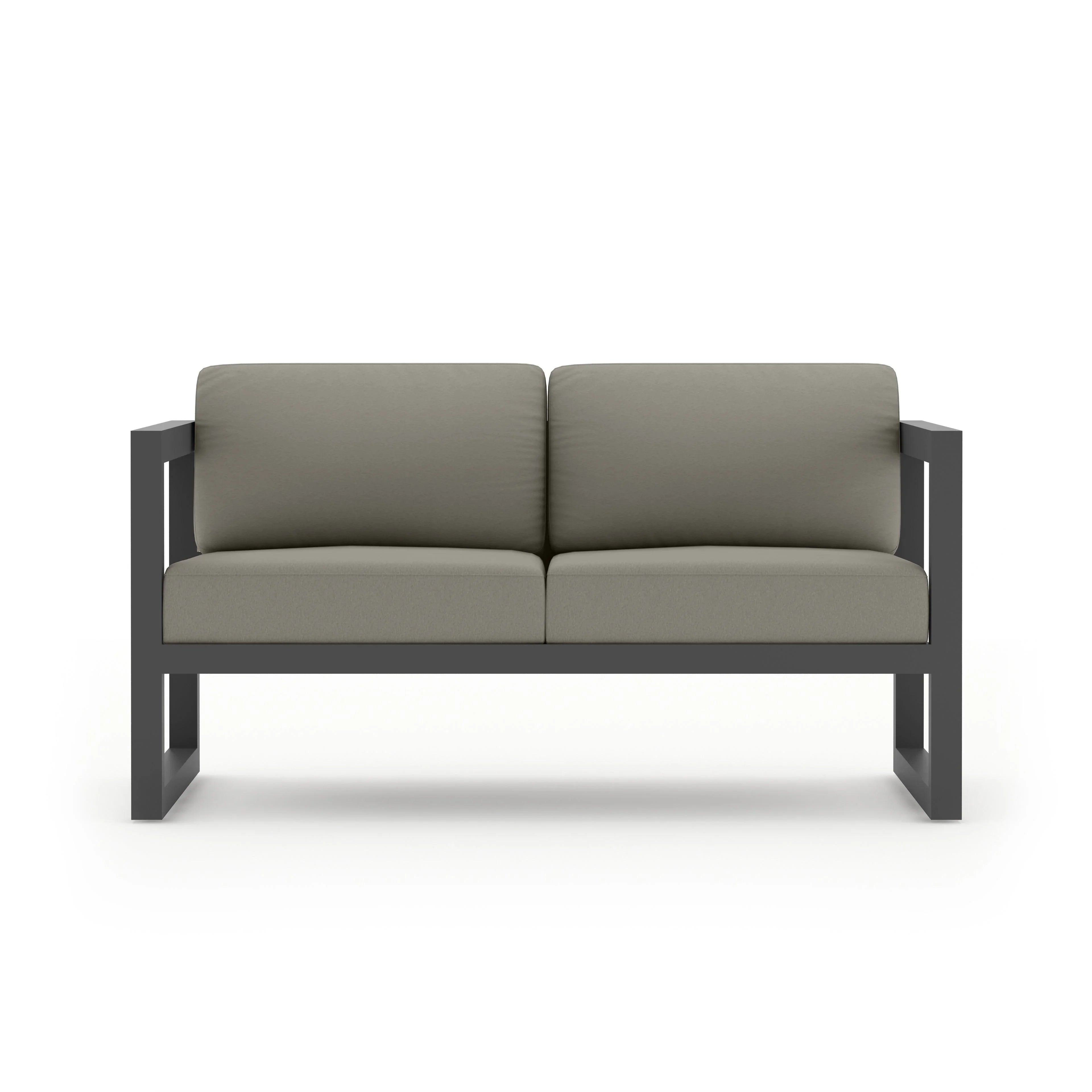 Avion Loveseat#Finish_Slate#Fabric_Canvas Charcoal
