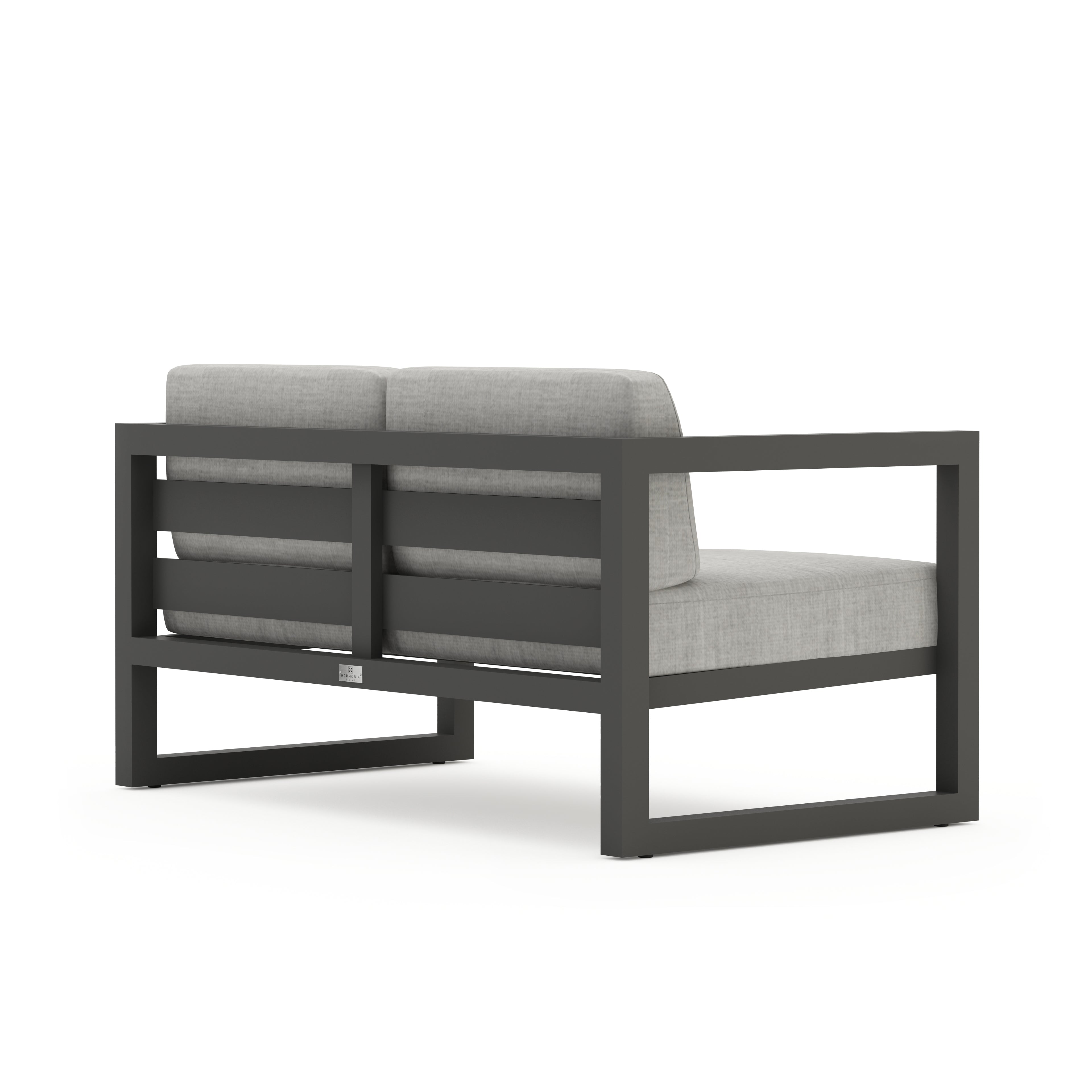 Avion Loveseat#Finish_Slate#Fabric_Cast Silver