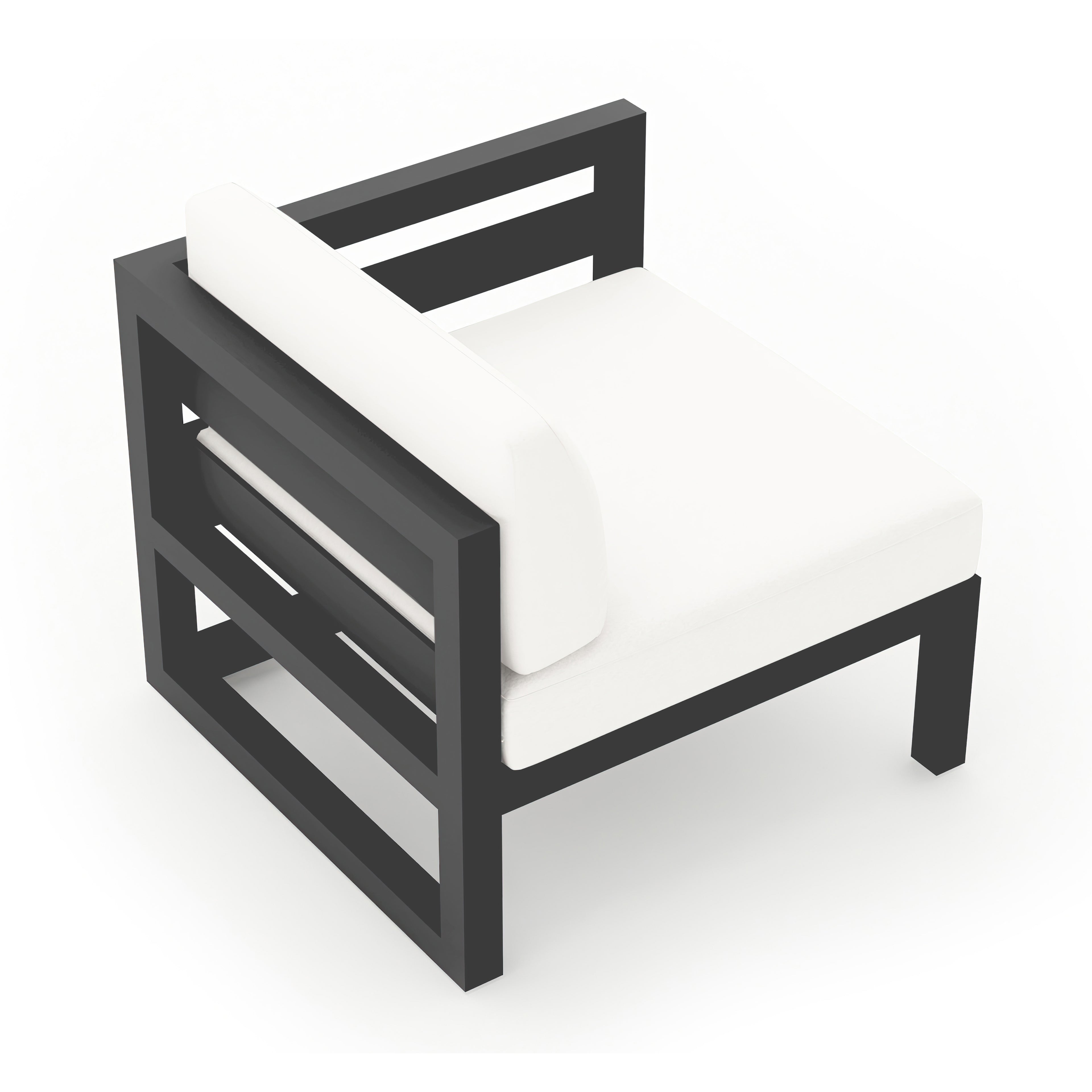 Avion Right Arm Section#Finish_Slate#Fabric_Canvas Natural