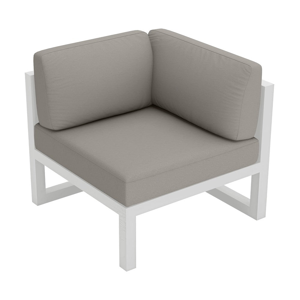 Avion Corner Section#Finish_White#Fabric_Canvas Charcoal