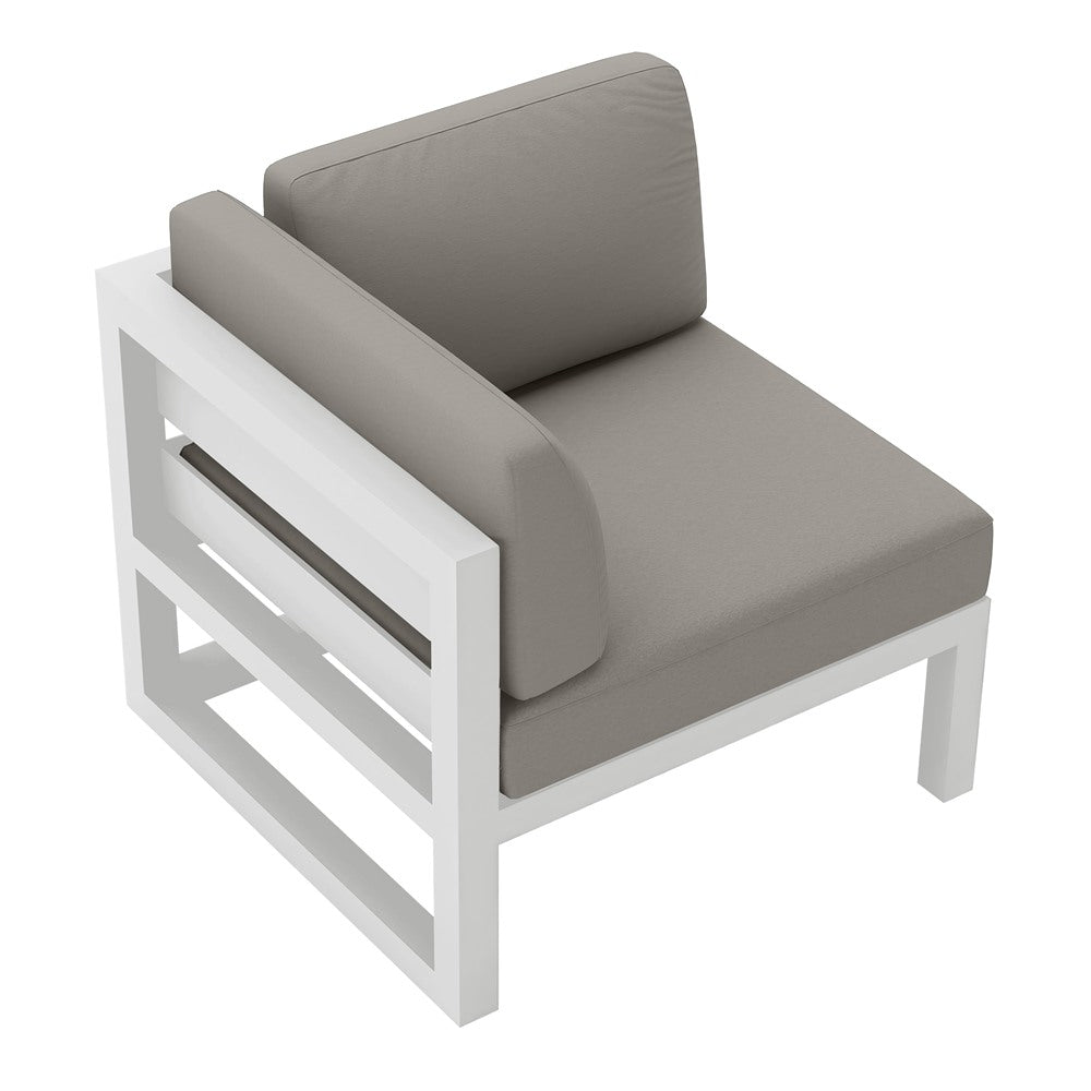 Avion Corner Section#Finish_White#Fabric_Canvas Charcoal