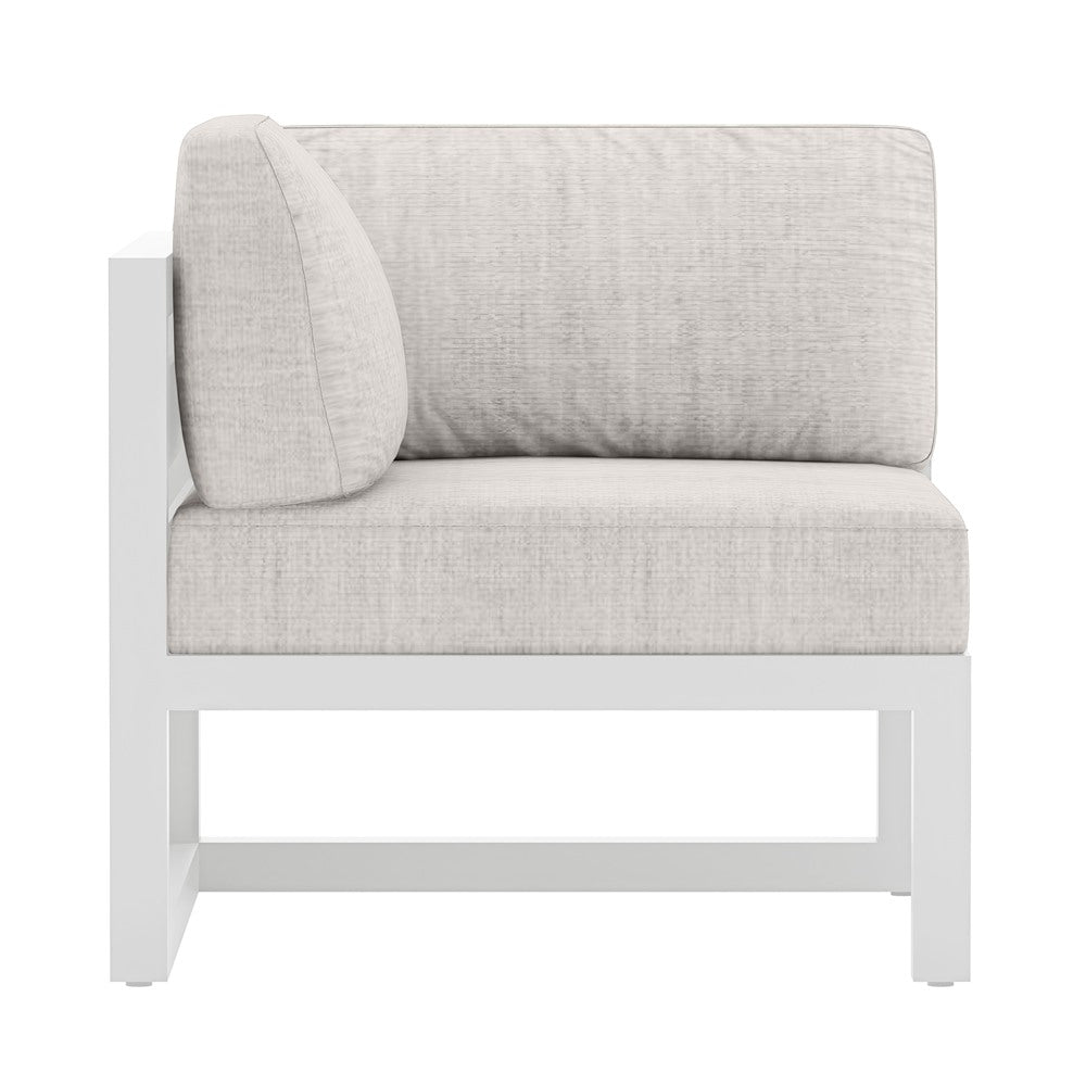 Avion Corner Section#Finish_White#Fabric_Cast Silver