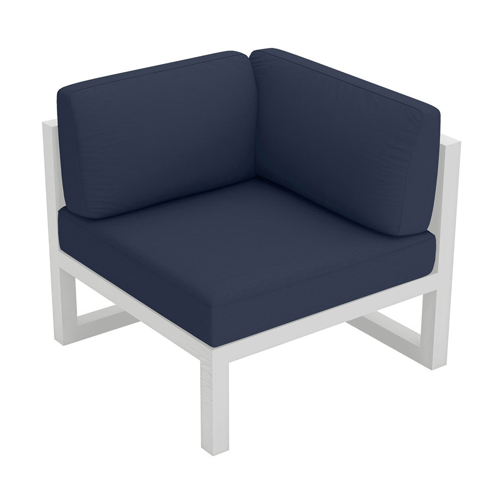 Avion Corner Section#Finish_White#Fabric_Spectrum Indigo