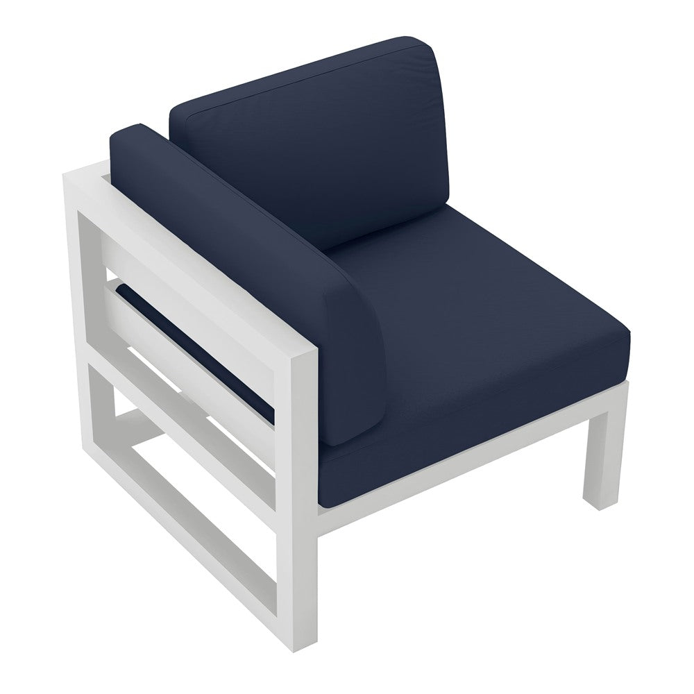 Avion Corner Section#Finish_White#Fabric_Spectrum Indigo