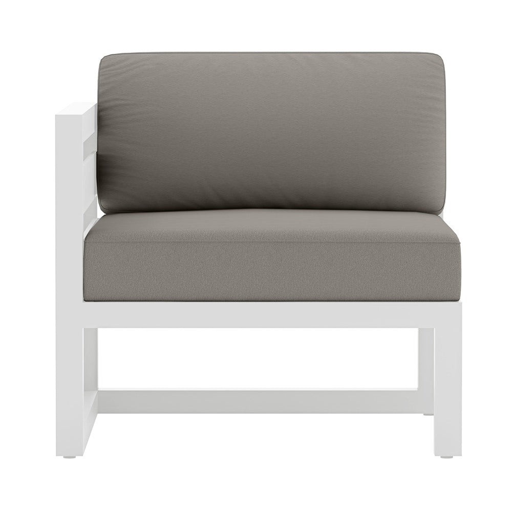 Avion Left Arm Section#Finish_White#Fabric_Canvas Charcoal