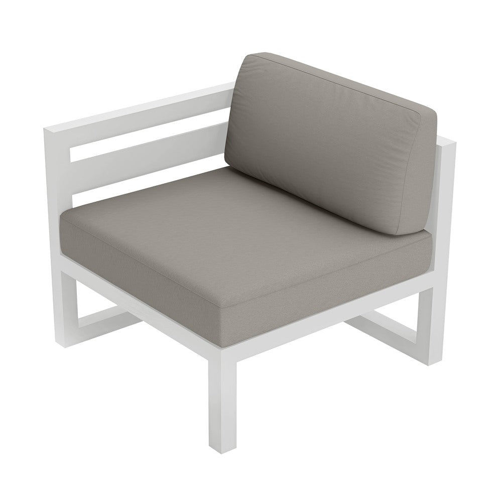 Avion Left Arm Section#Finish_White#Fabric_Canvas Charcoal
