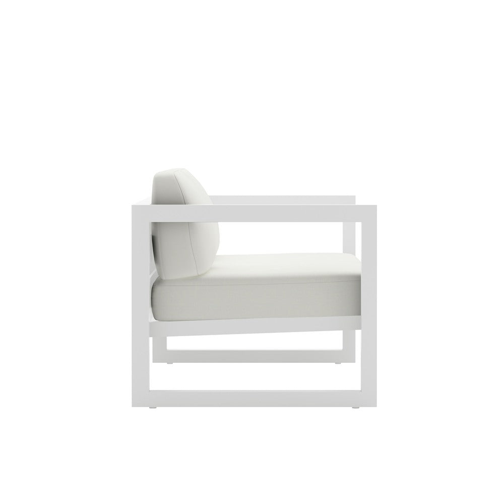 Avion Loveseat#Finish_White#Fabric_Canvas Natural