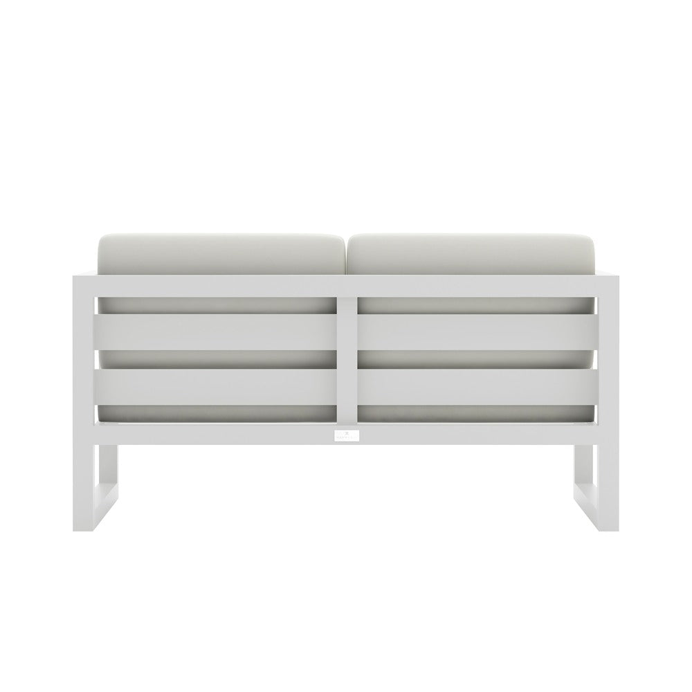 Avion Loveseat#Finish_White#Fabric_Canvas Natural