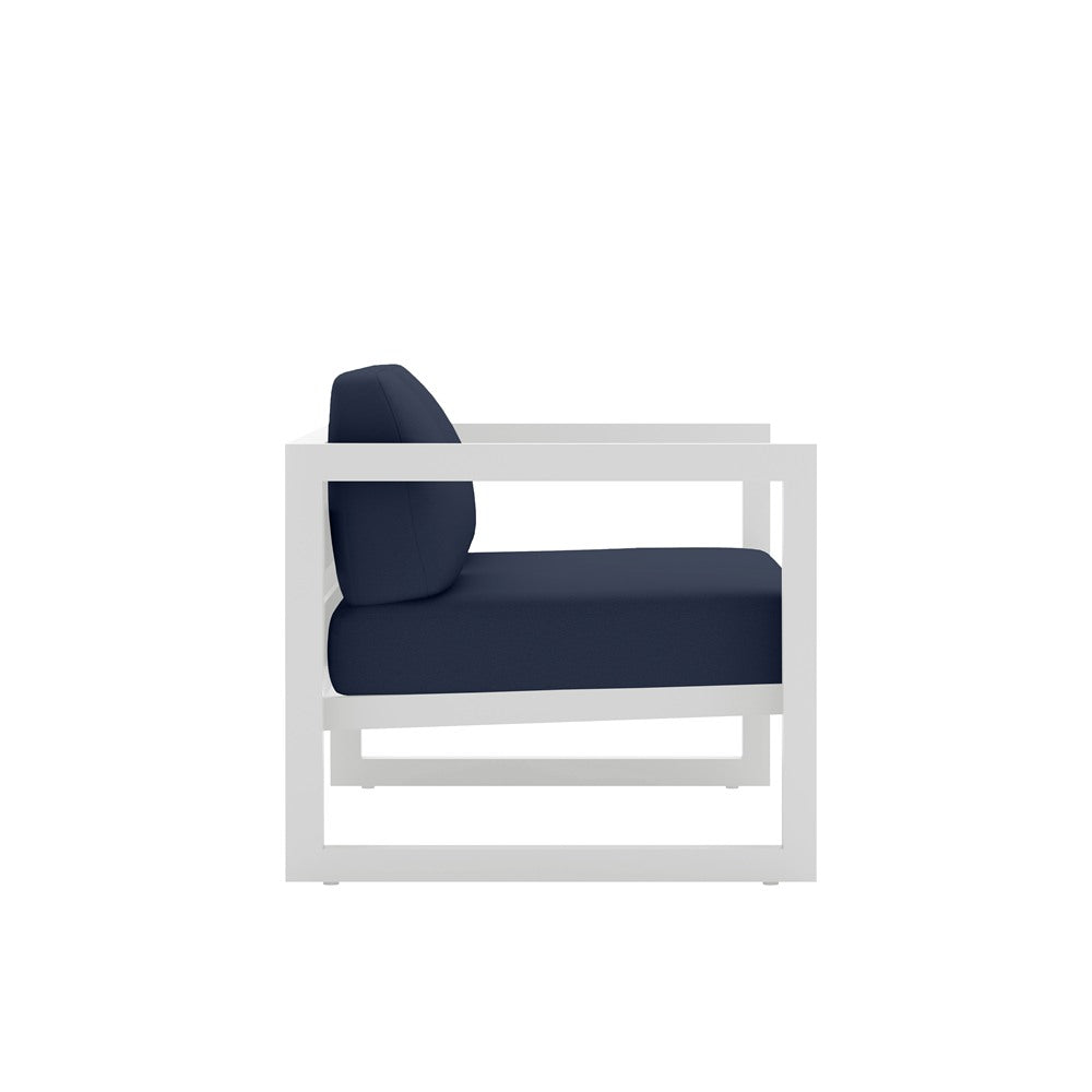Avion Loveseat#Finish_White#Fabric_Spectrum Indigo