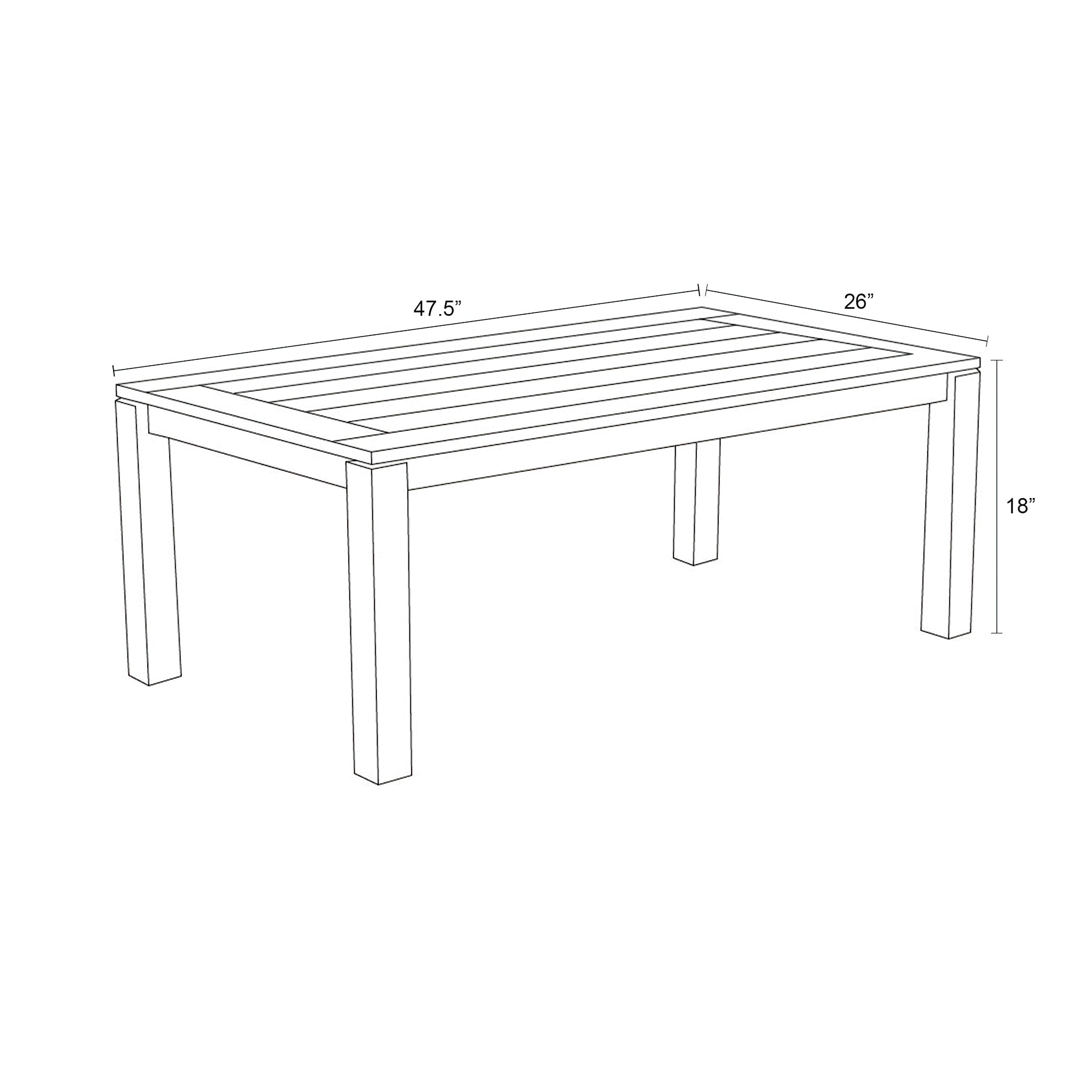 Classic Teak 48" Rectangular Coffee Table