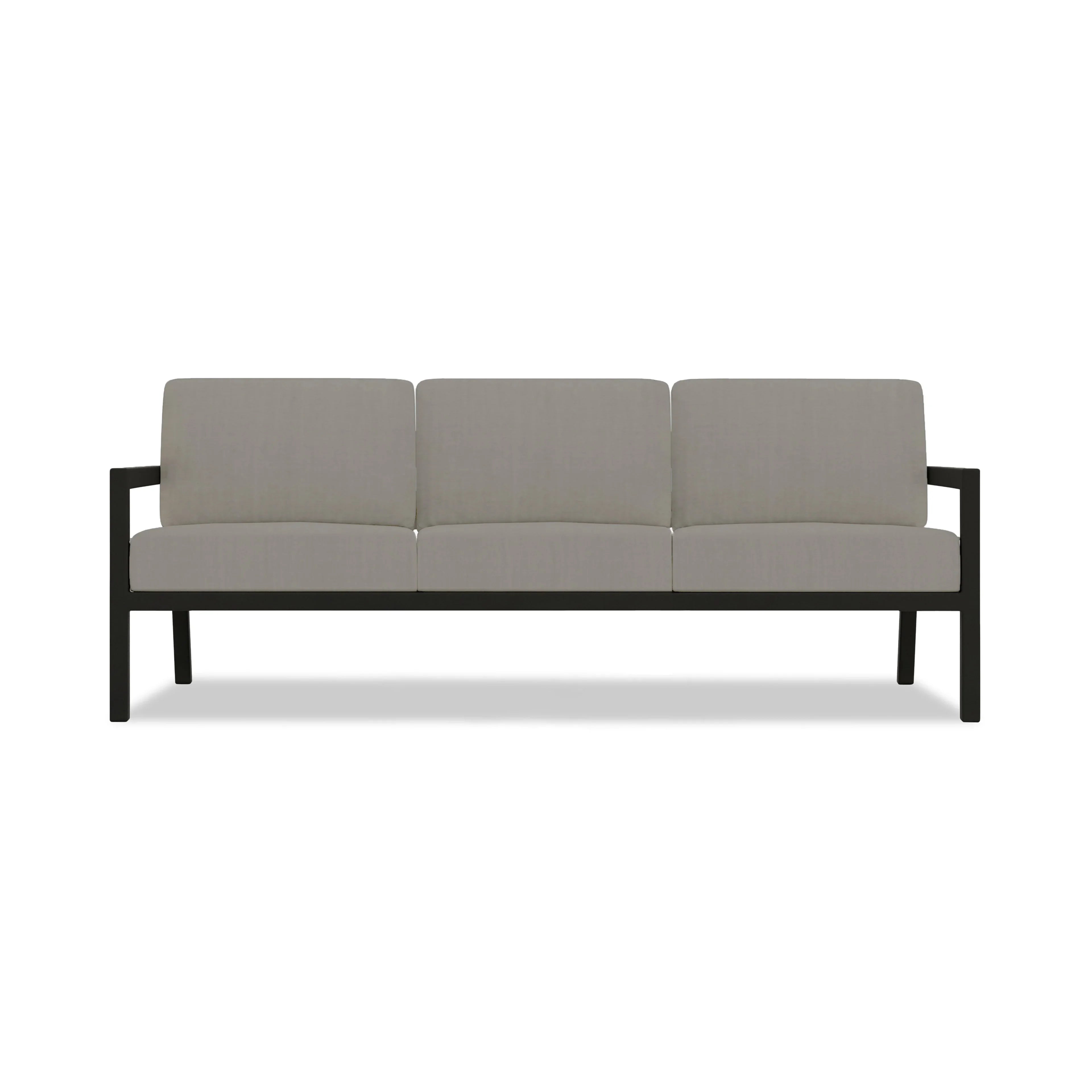 Pacifica 2 Piece Aluminum Sofa Set#Finish_Black#Fabric_Canvas Charcoal