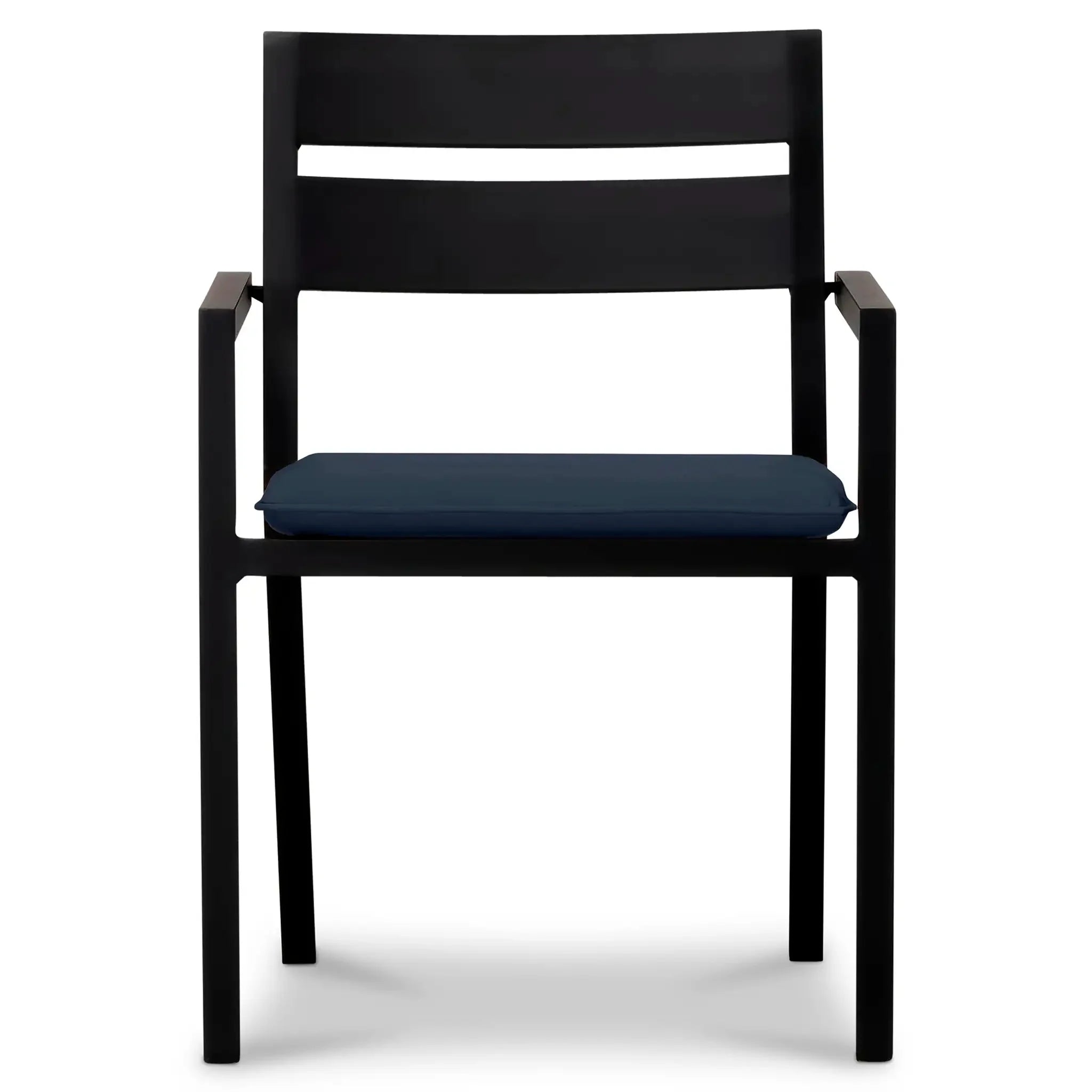 Pacifica 9 Piece Rectangular Dining Set#Finish_Black#Fabric_Spectrum Indigo