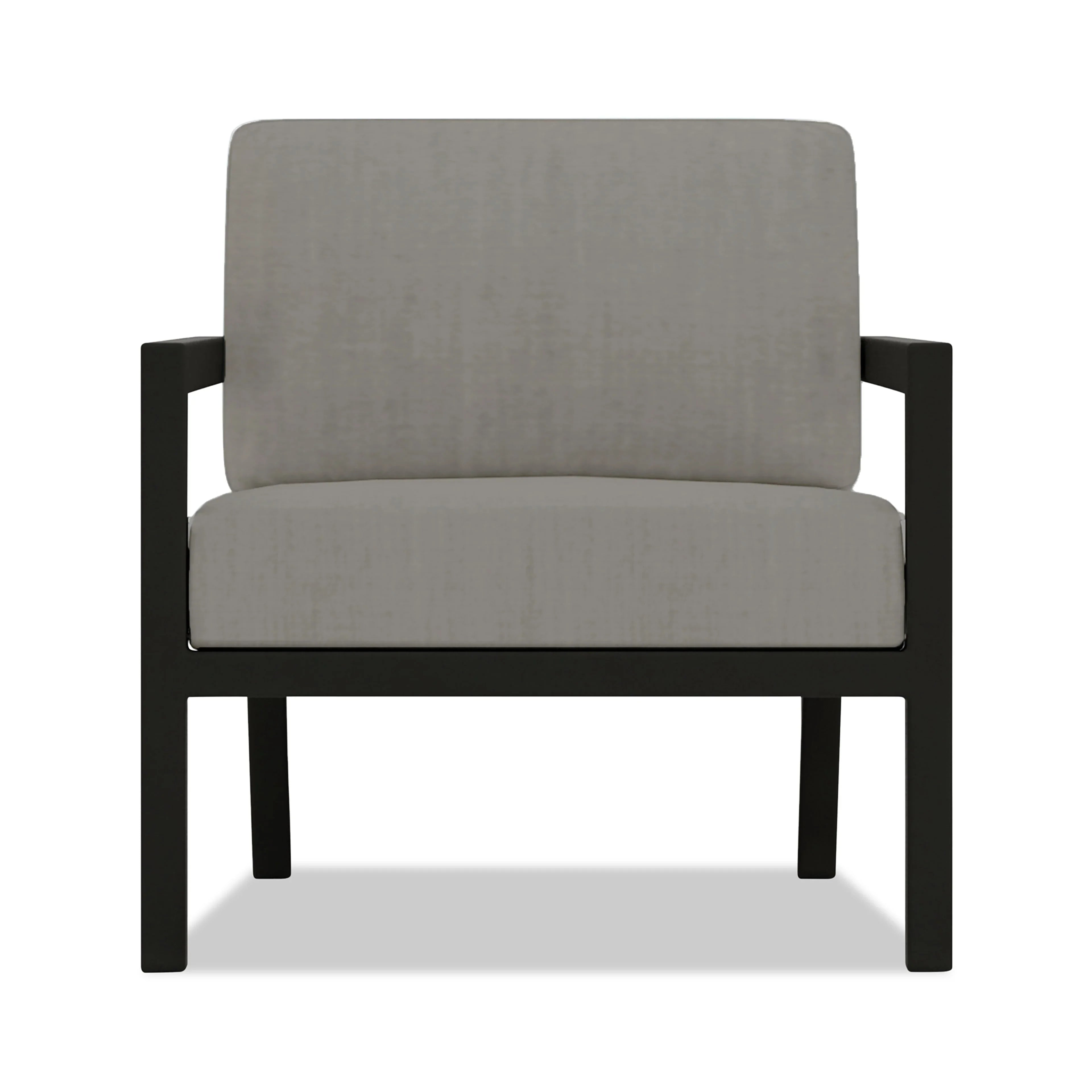 Pacifica Aluminum Club Chair#Finish_Black#Fabric_Canvas Charcoal