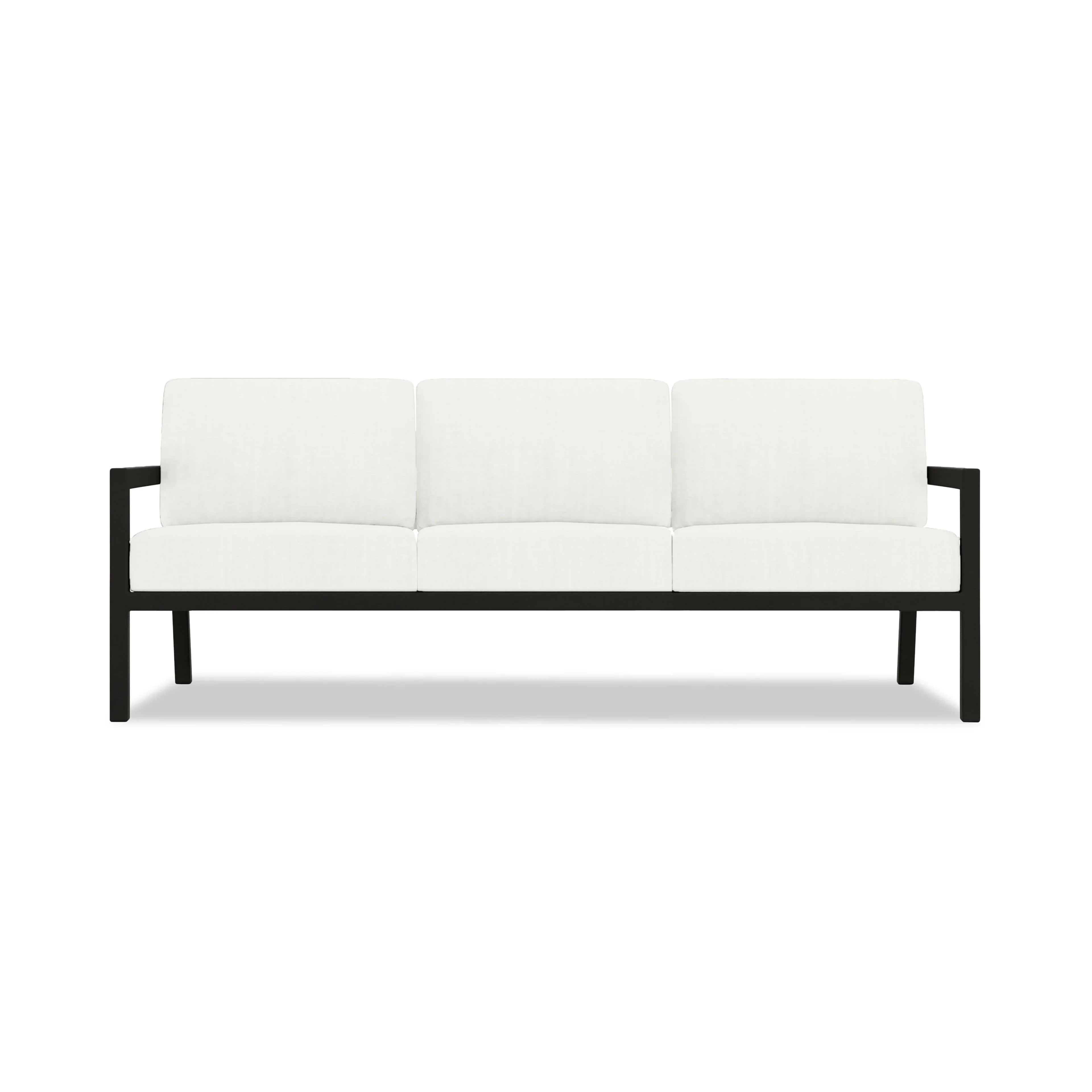 Pacifica Aluminum Sofa#Finish_Black#Fabric_Canvas Natural
