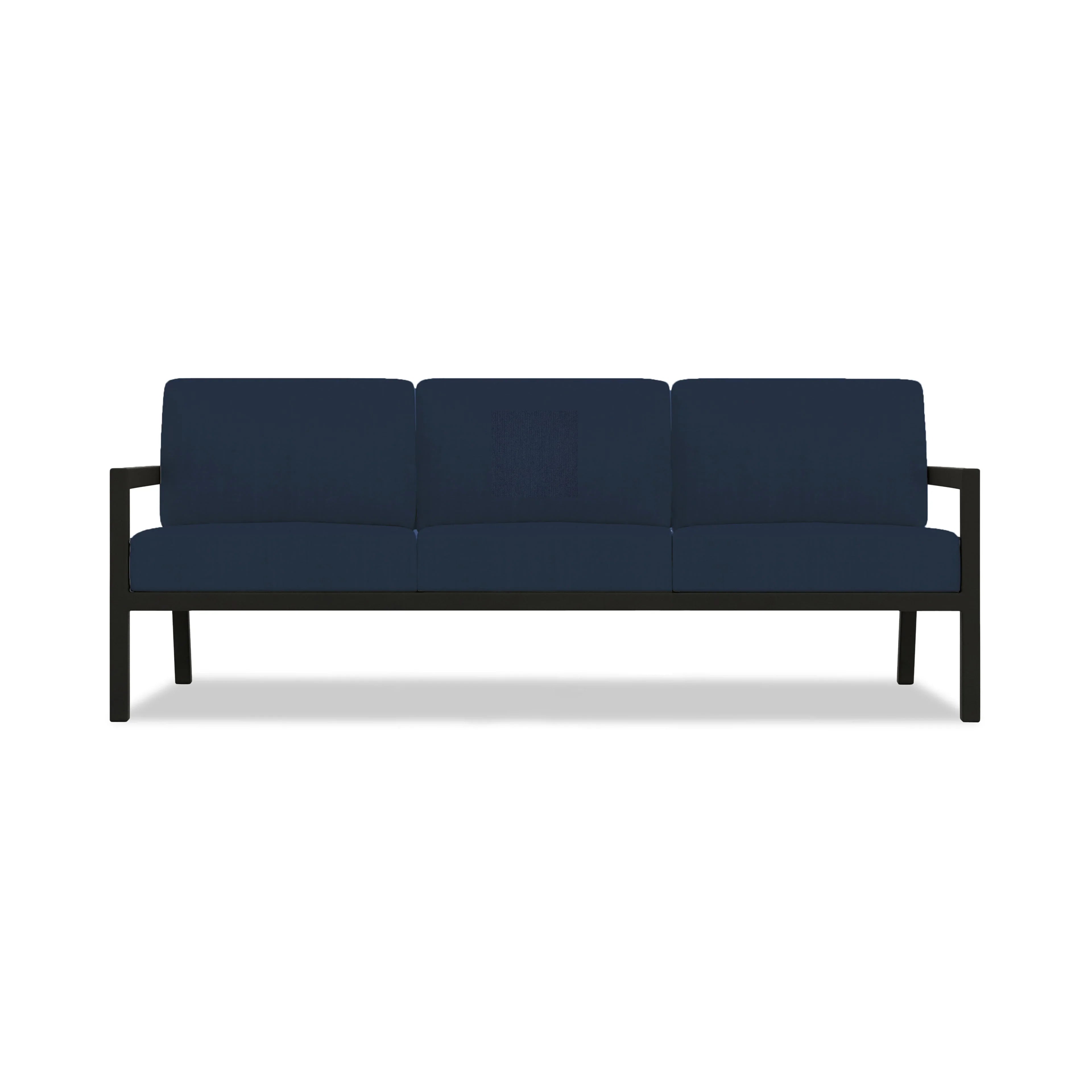 Pacifica Aluminum Sofa#Finish_Black#Fabric_Spectrum Indigo