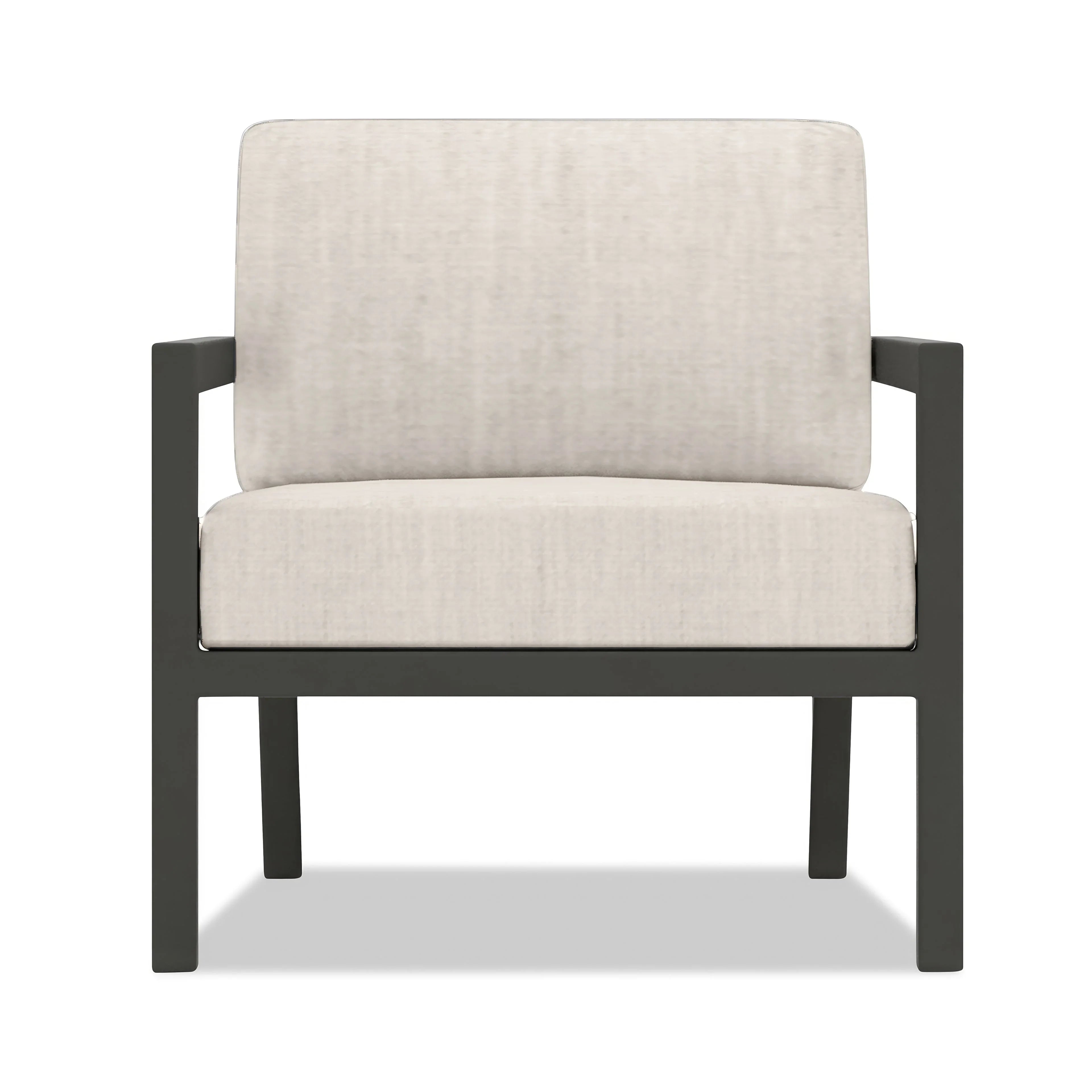Pacifica 2 Piece Aluminum Sofa Set#Finish_Slate#Fabric_Cast Silver