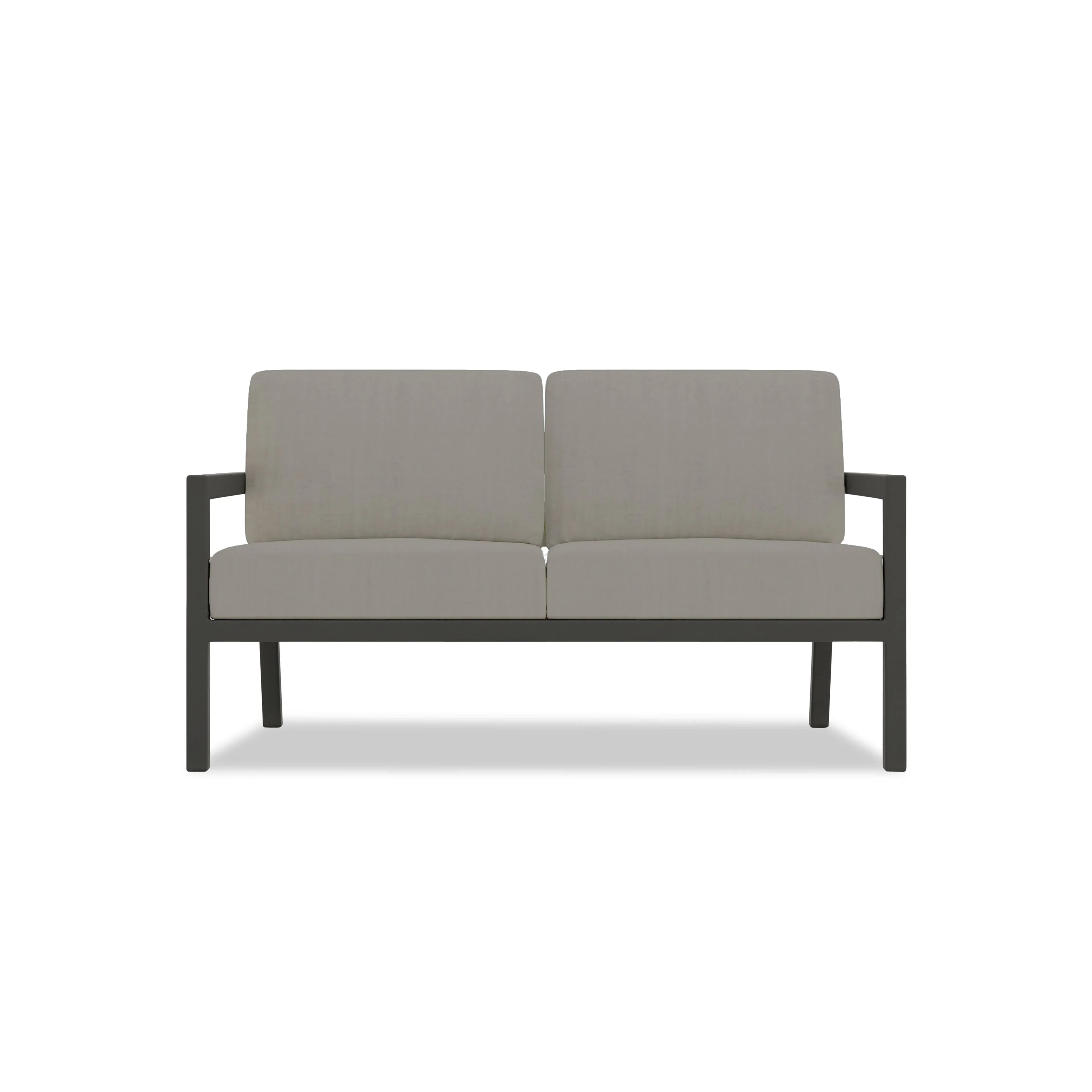 Pacifica 3 Piece Aluminum Loveseat Set#Finish_Slate#Fabric_Canvas Charcoal