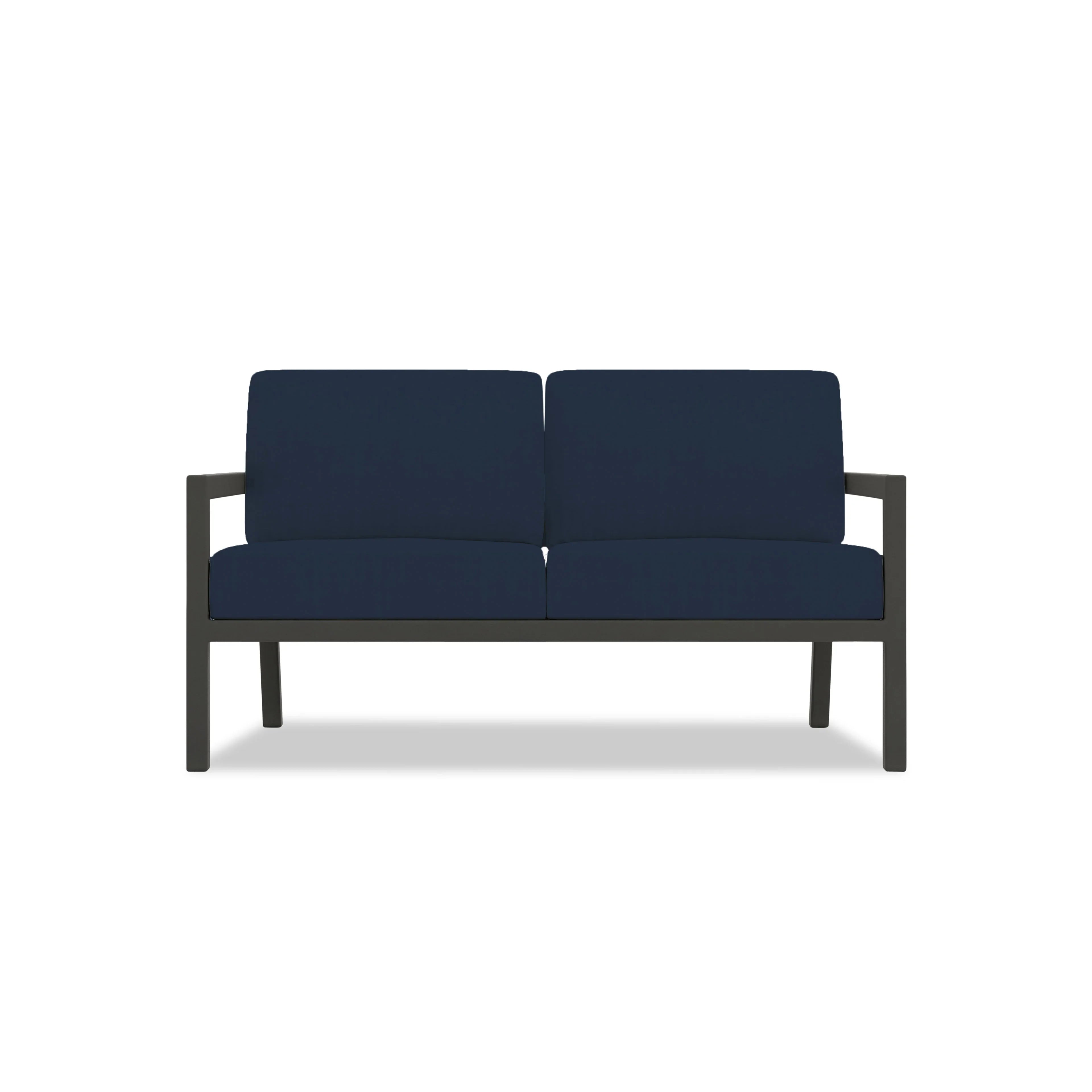 Pacifica Loveseat Aluminum#Finish_Slate#Fabric_Spectrum Indigo