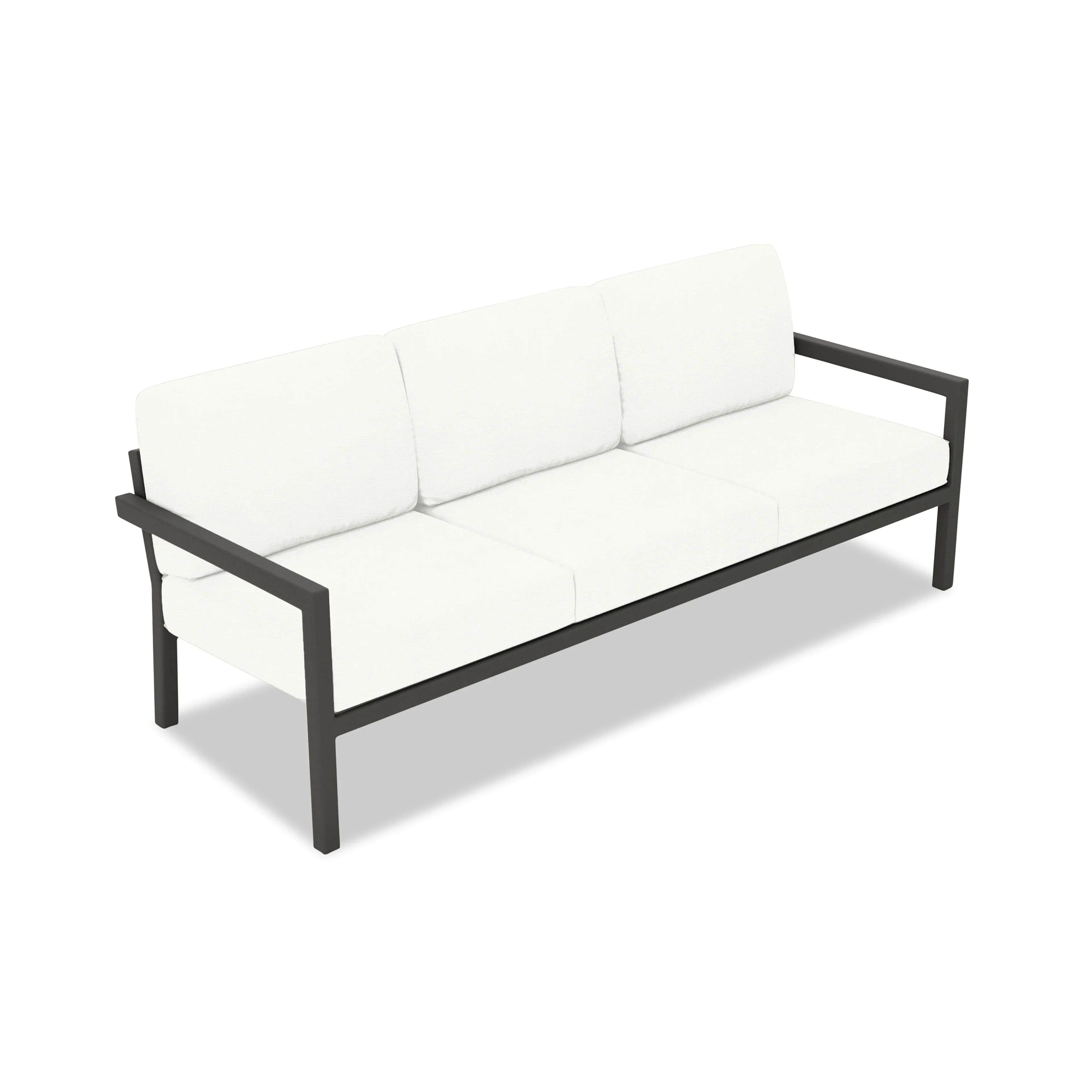 Pacifica Aluminum Sofa#Finish_Slate#Fabric_Canvas Natural