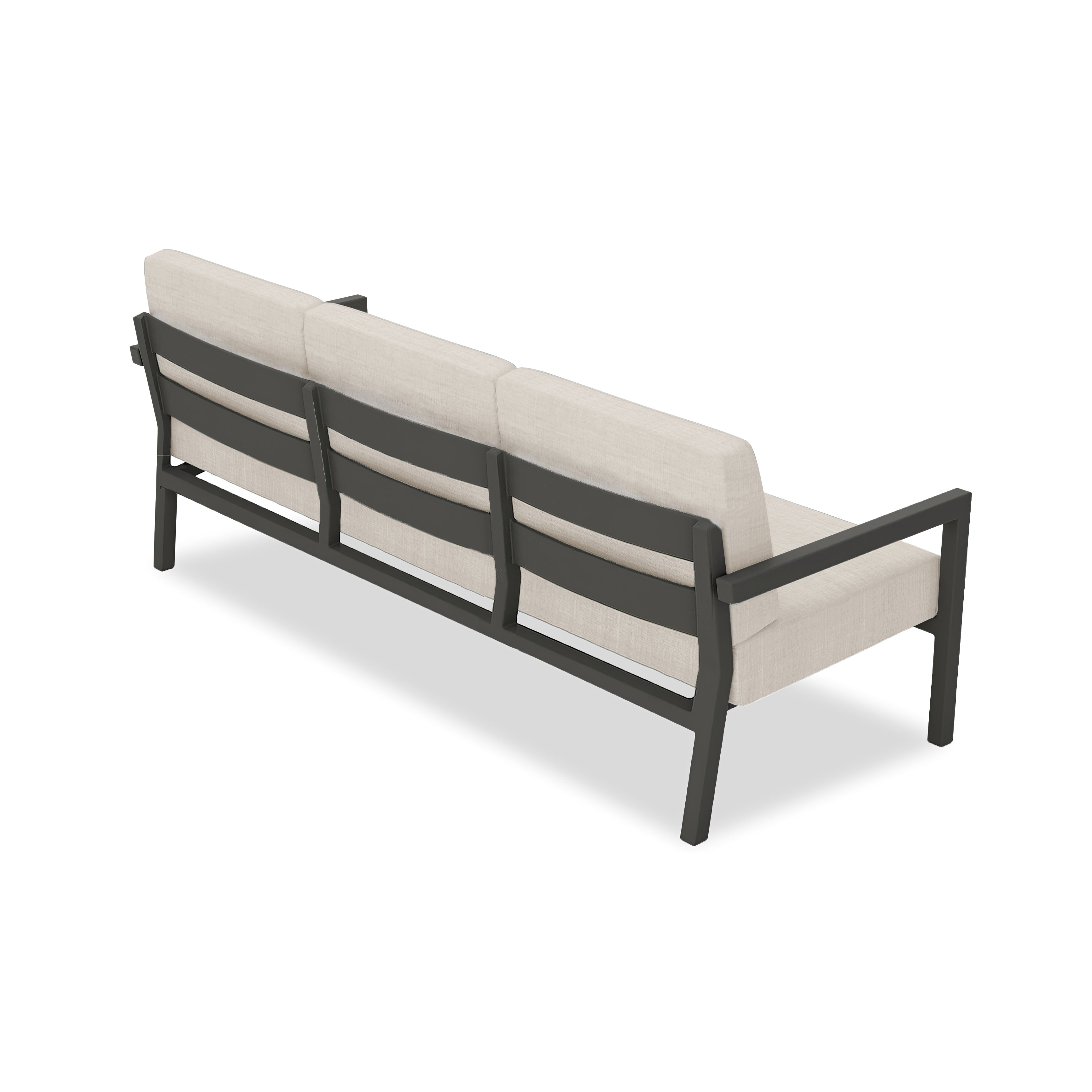 Pacifica Aluminum Sofa#Finish_Slate#Fabric_Cast Silver