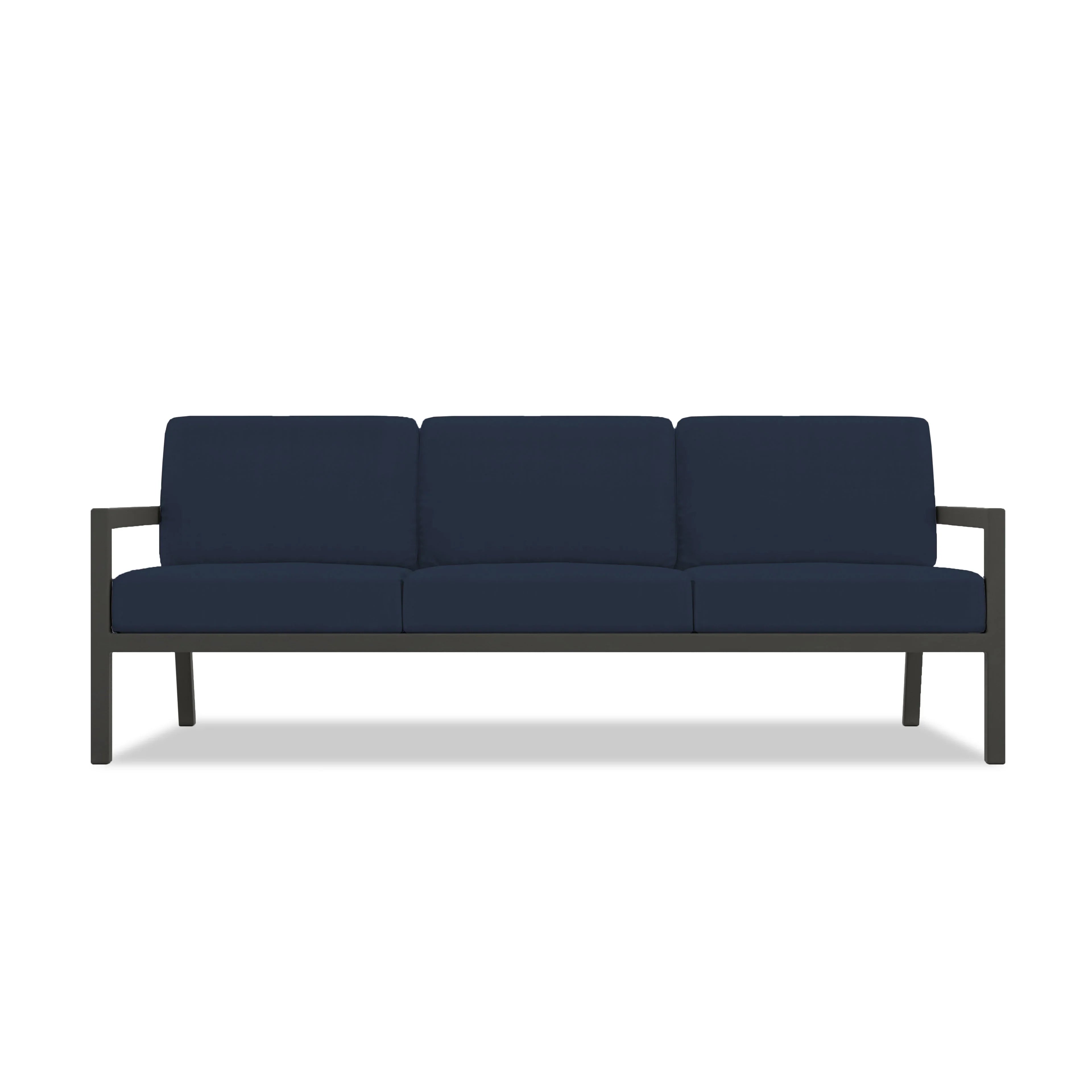 Pacifica Aluminum Sofa#Finish_Slate#Fabric_Spectrum Indigo