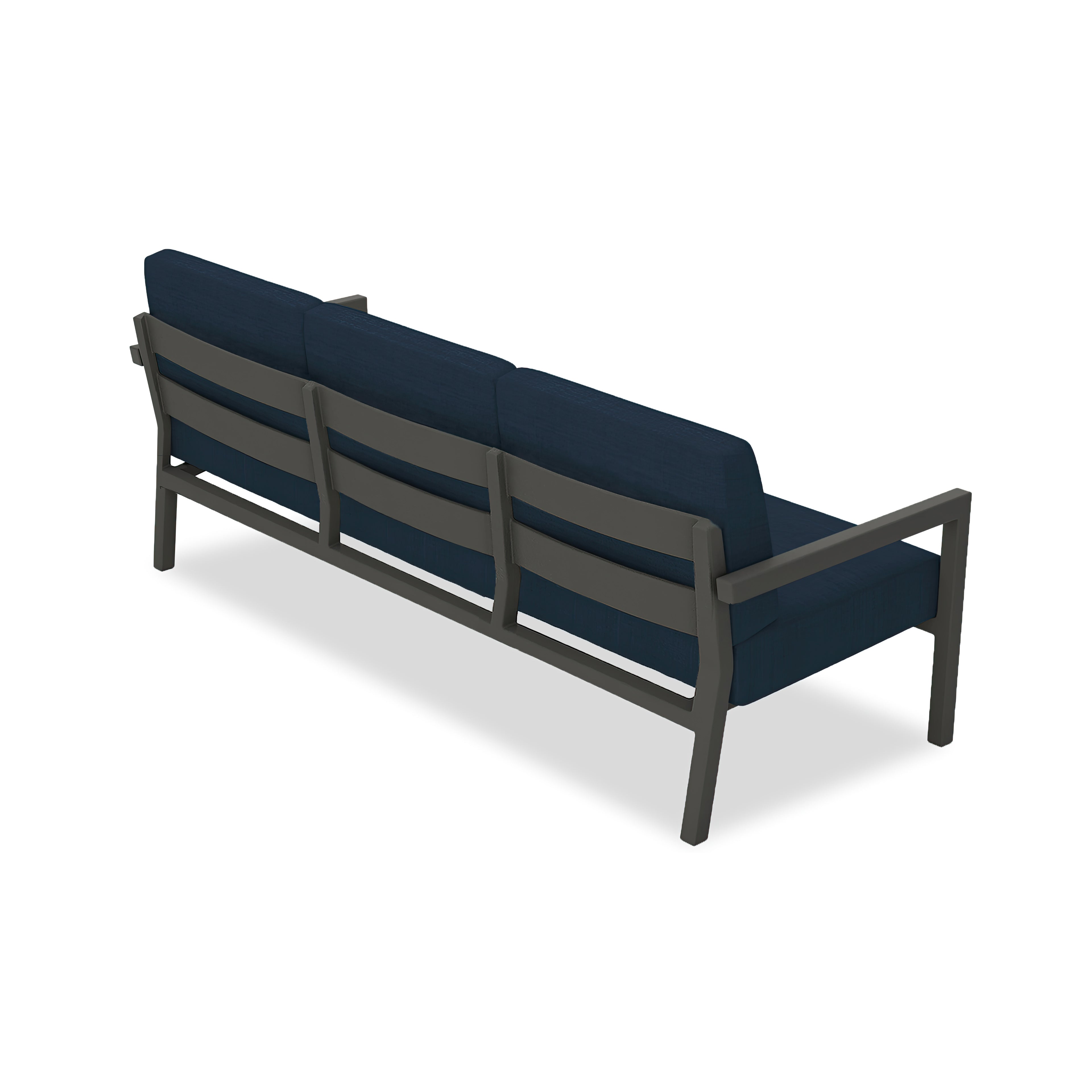 Pacifica Aluminum Sofa#Finish_Slate#Fabric_Spectrum Indigo