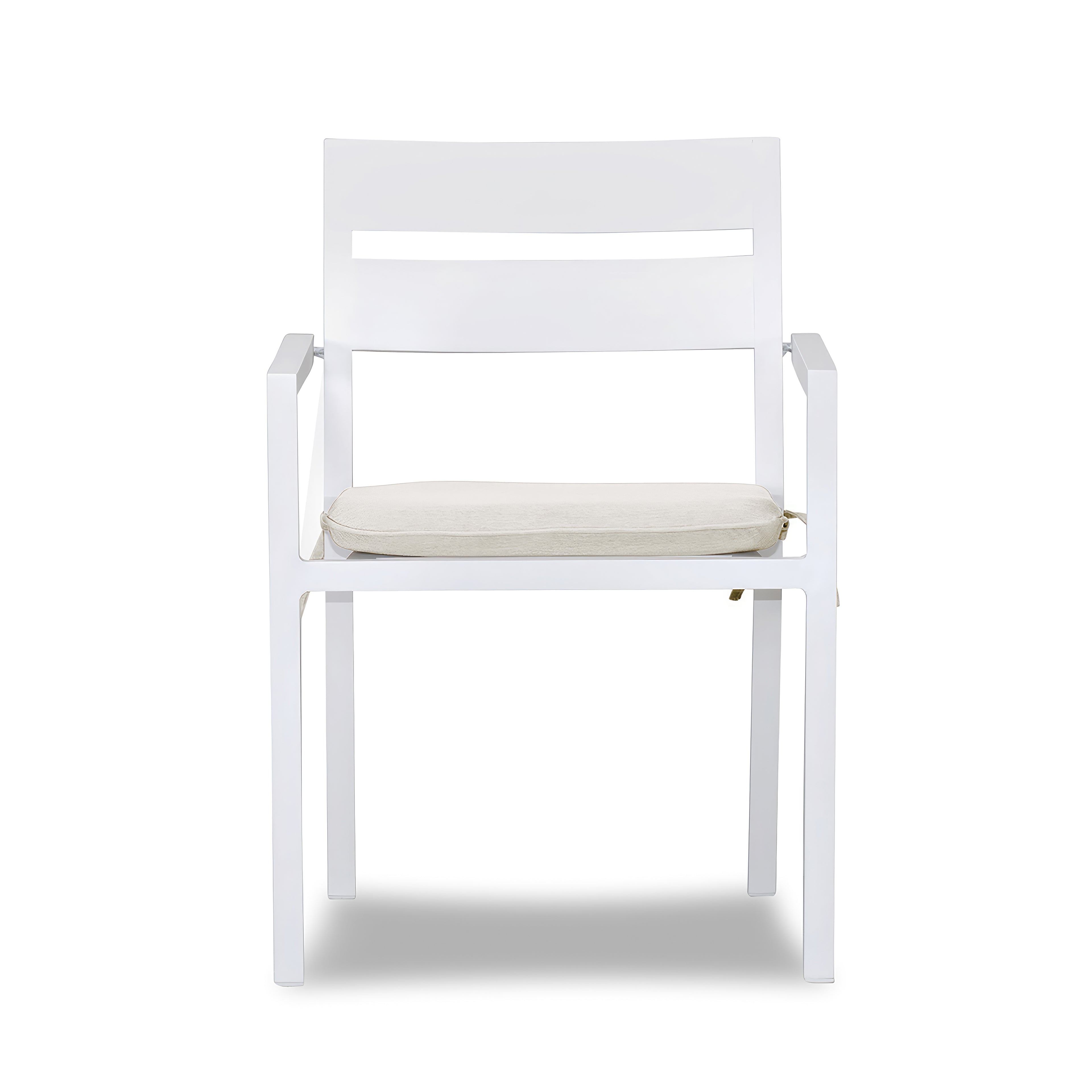 Pacifica 13 Piece Aluminum Extendable Dining Set#Finish_White#Fabric_Canvas Natural