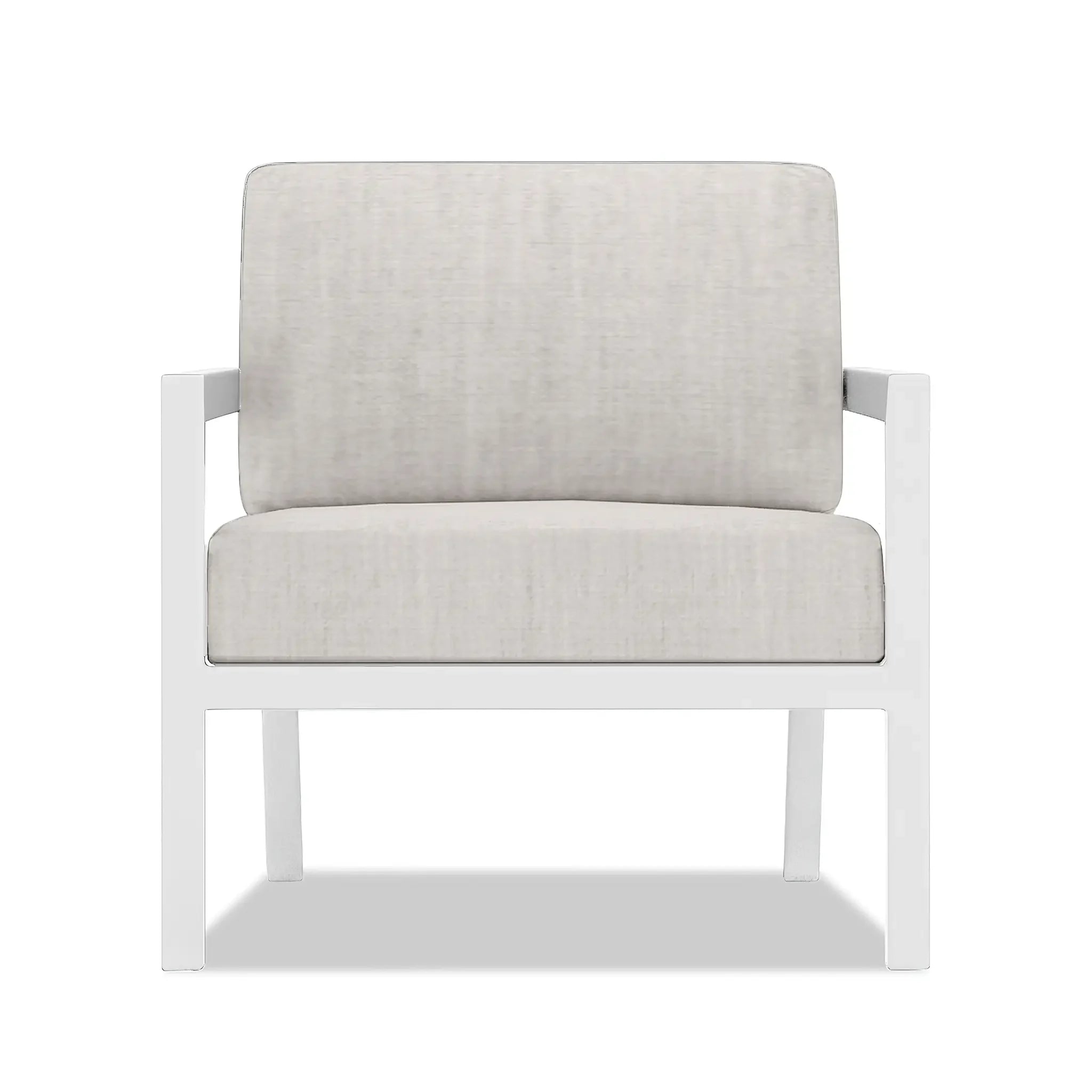 Pacifica 3 Piece Aluminum Loveseat Set#Finish_White#Fabric_Cast Silver