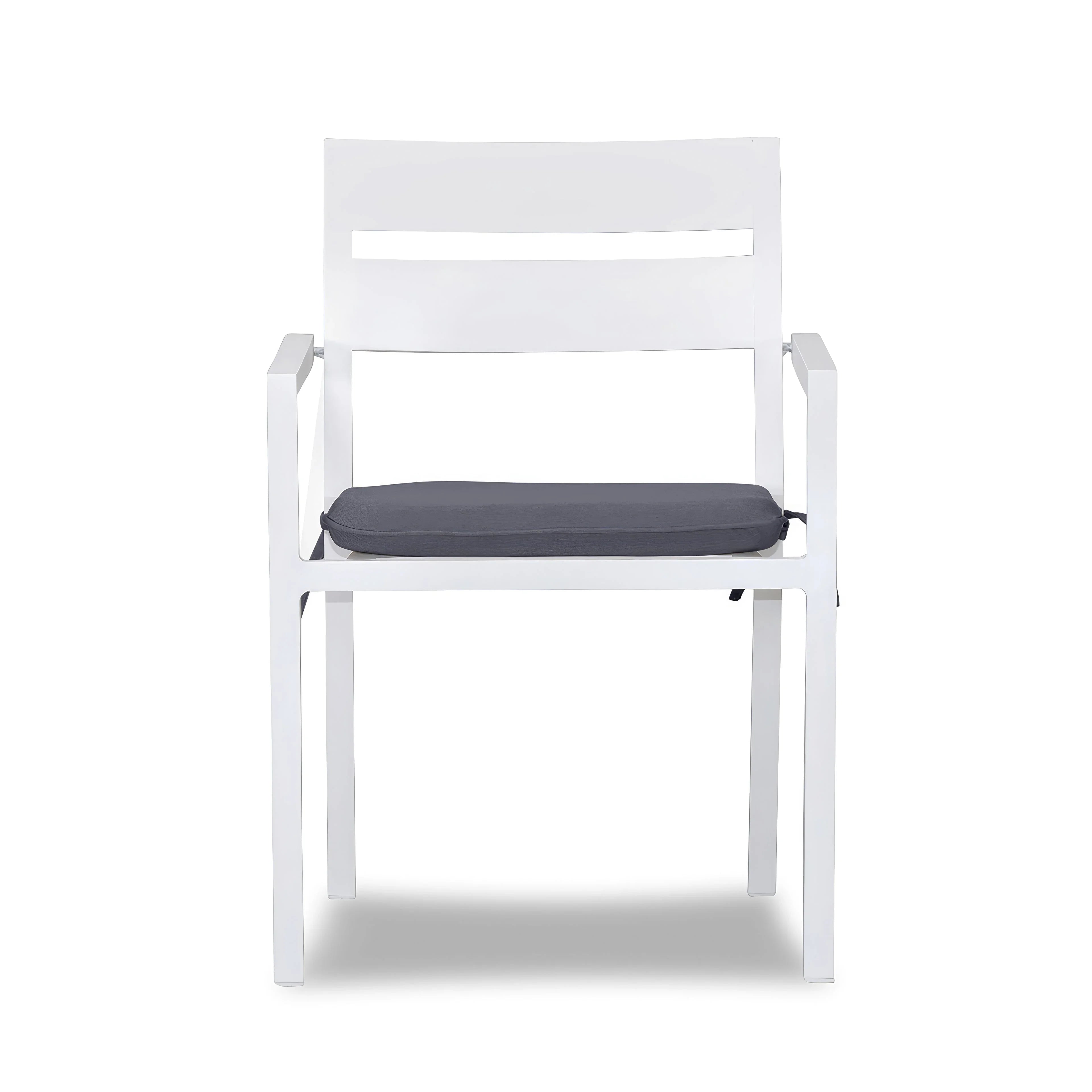 Pacifica 9 Piece Rectangular Dining Set#Finish_White#Fabric_Canvas Charcoal