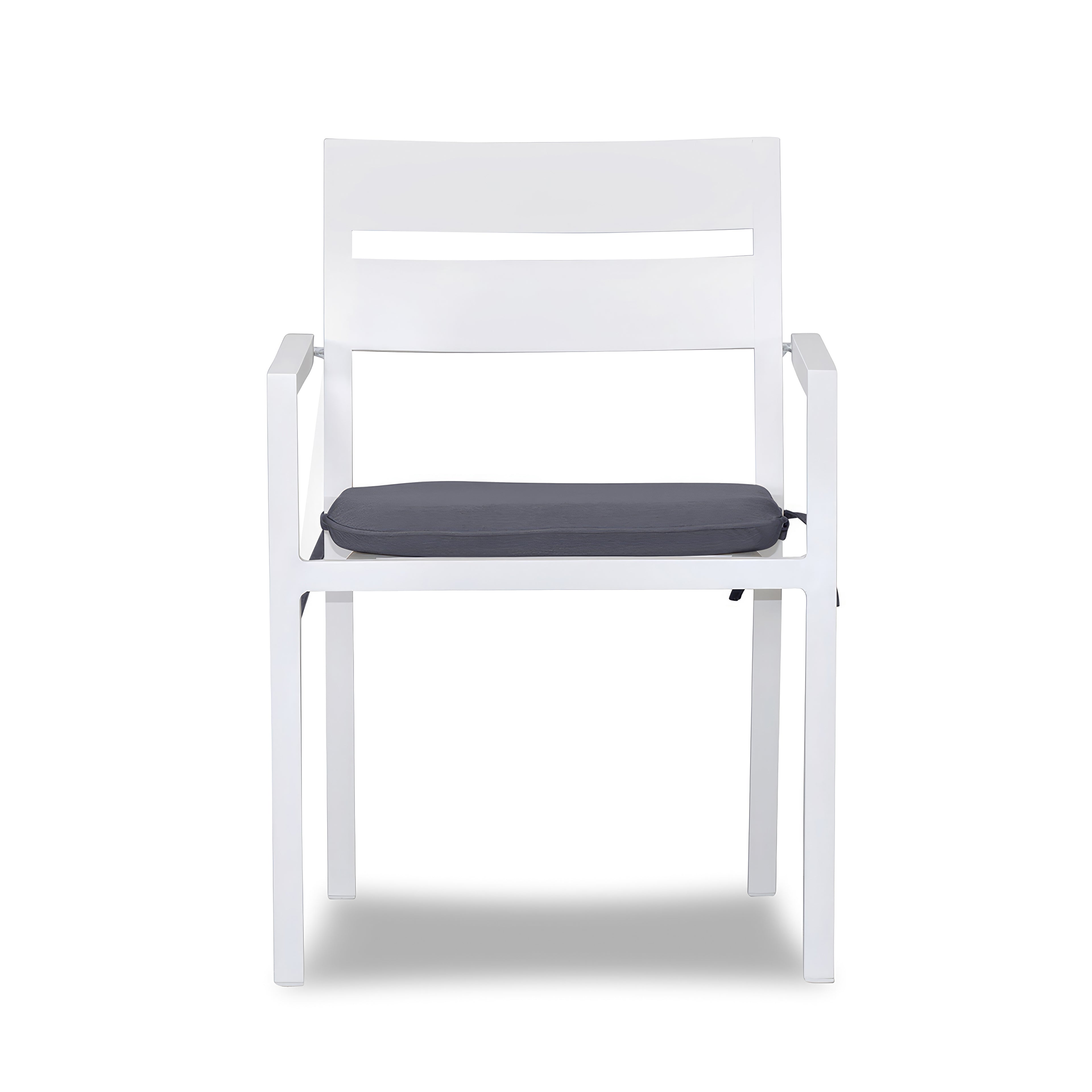 Pacifica 9 Piece Square Dining Set#Finish_White#Fabric_Canvas Charcoal