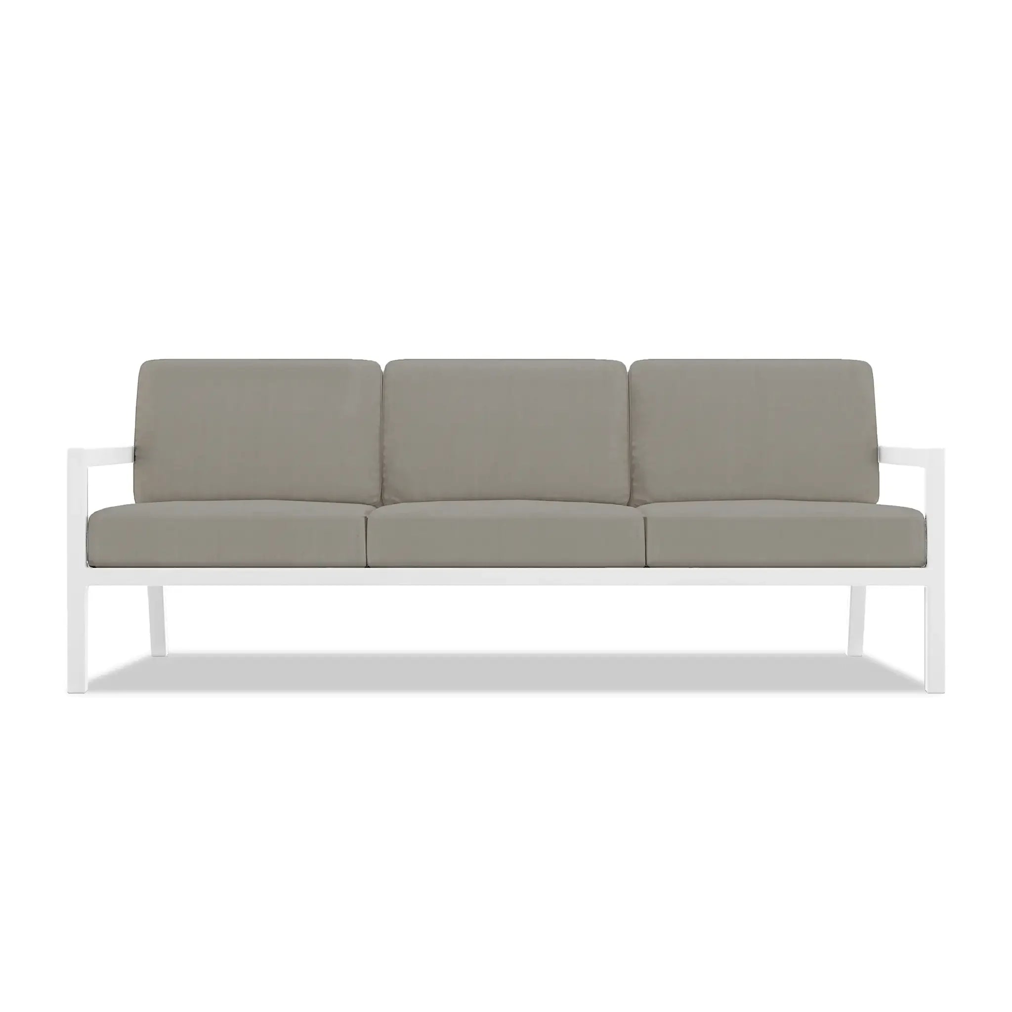 Pacifica Aluminum Sofa#Finish_White#Fabric_Canvas Charcoal