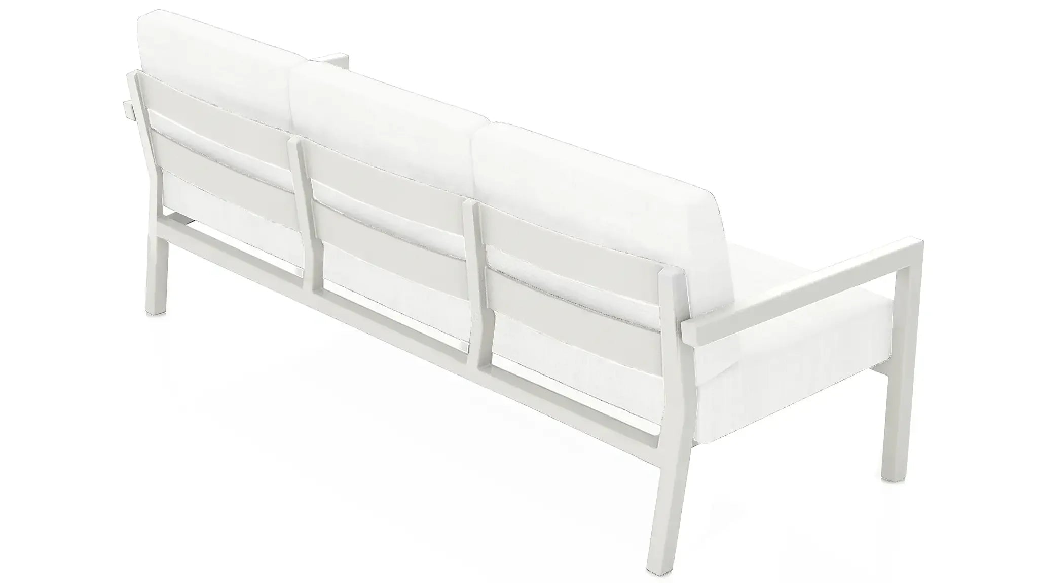 Pacifica Aluminum Sofa#Finish_White#Fabric_Canvas Natural