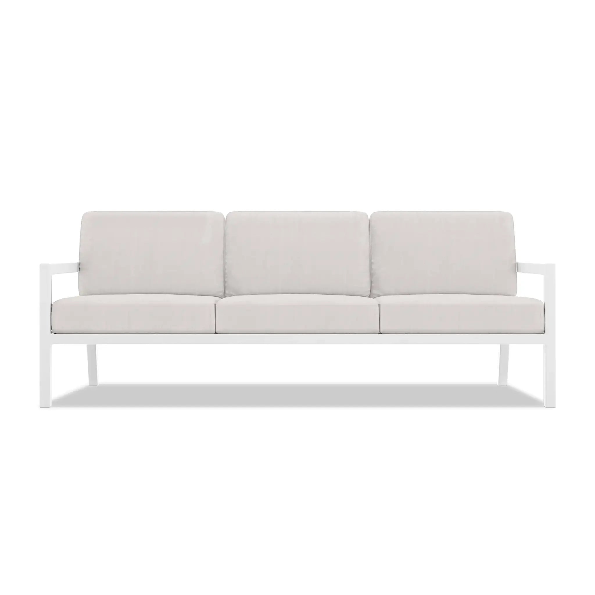 Pacifica Aluminum Sofa#Finish_White#Fabric_Cast Silver