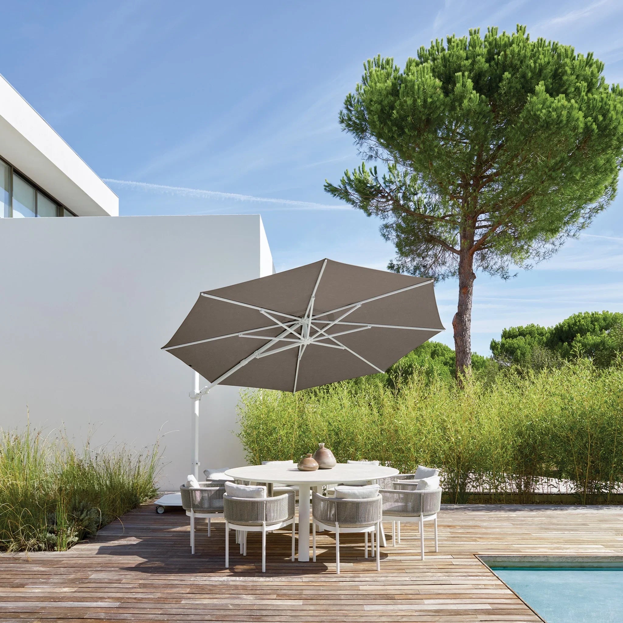 11.5' Octagon Aluminum Sidepost Tilt Umbrella