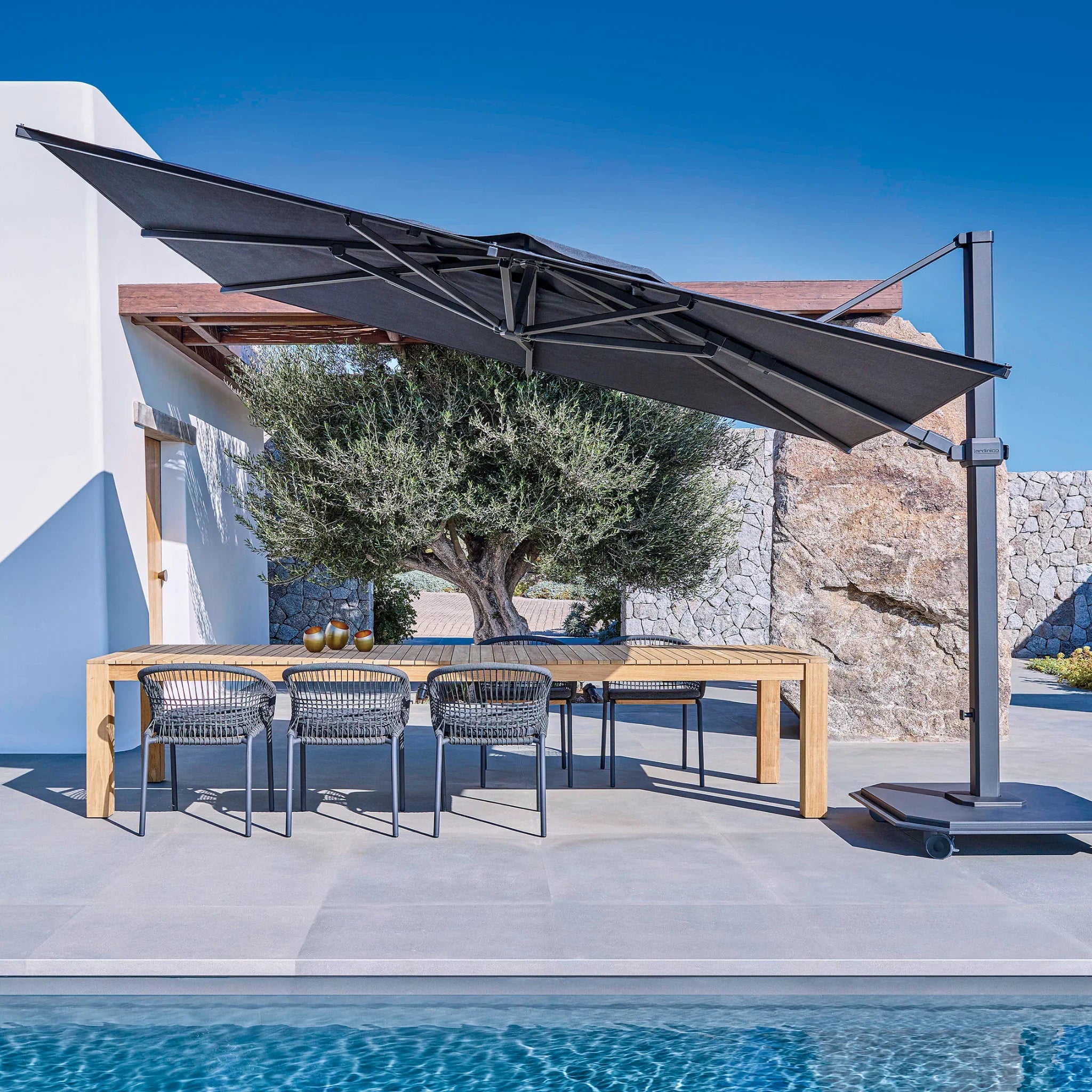 10' x 14' Rectangle Aluminum Sidepost Tilt Umbrella