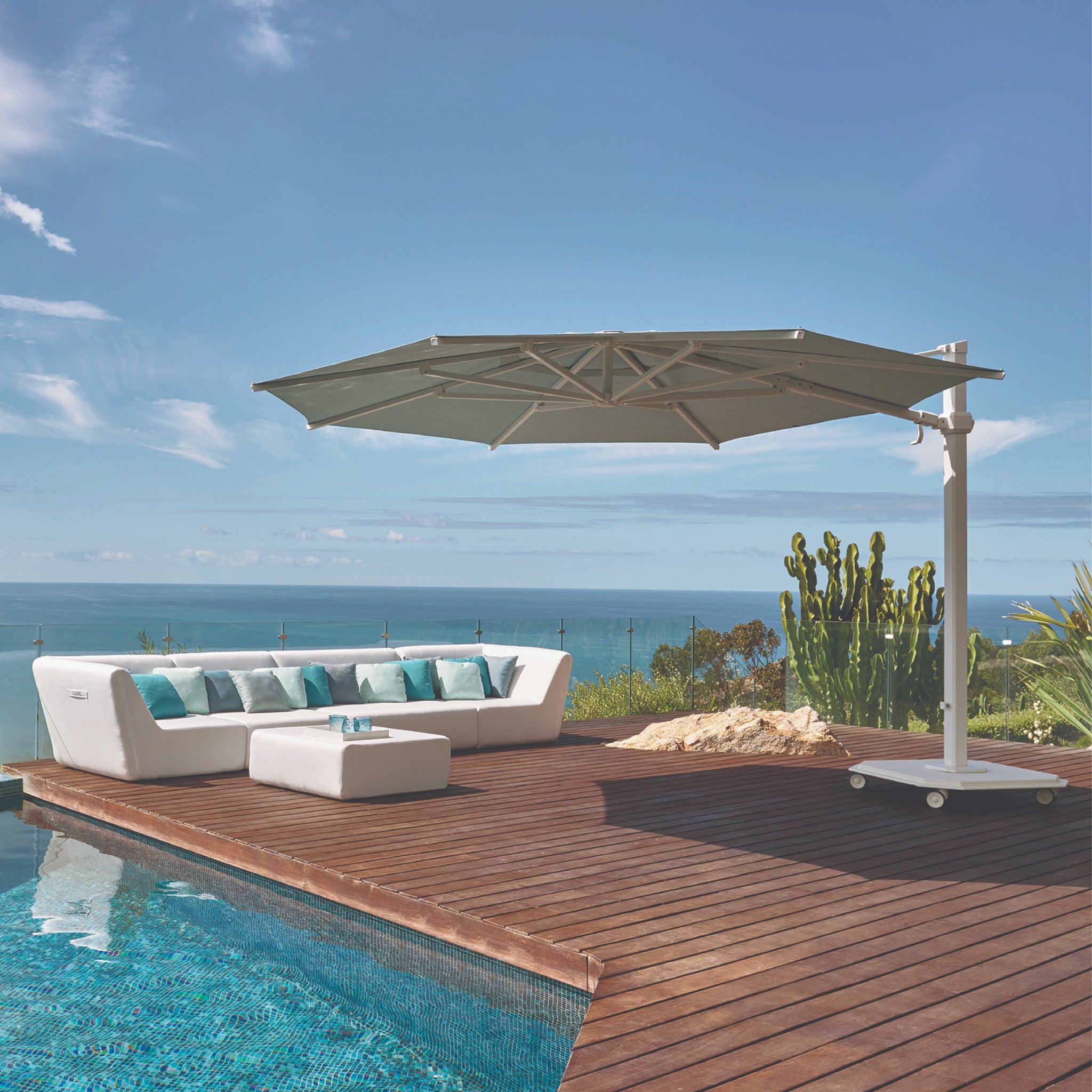 13' Octagon Aluminum Sidepost Tilt Umbrella