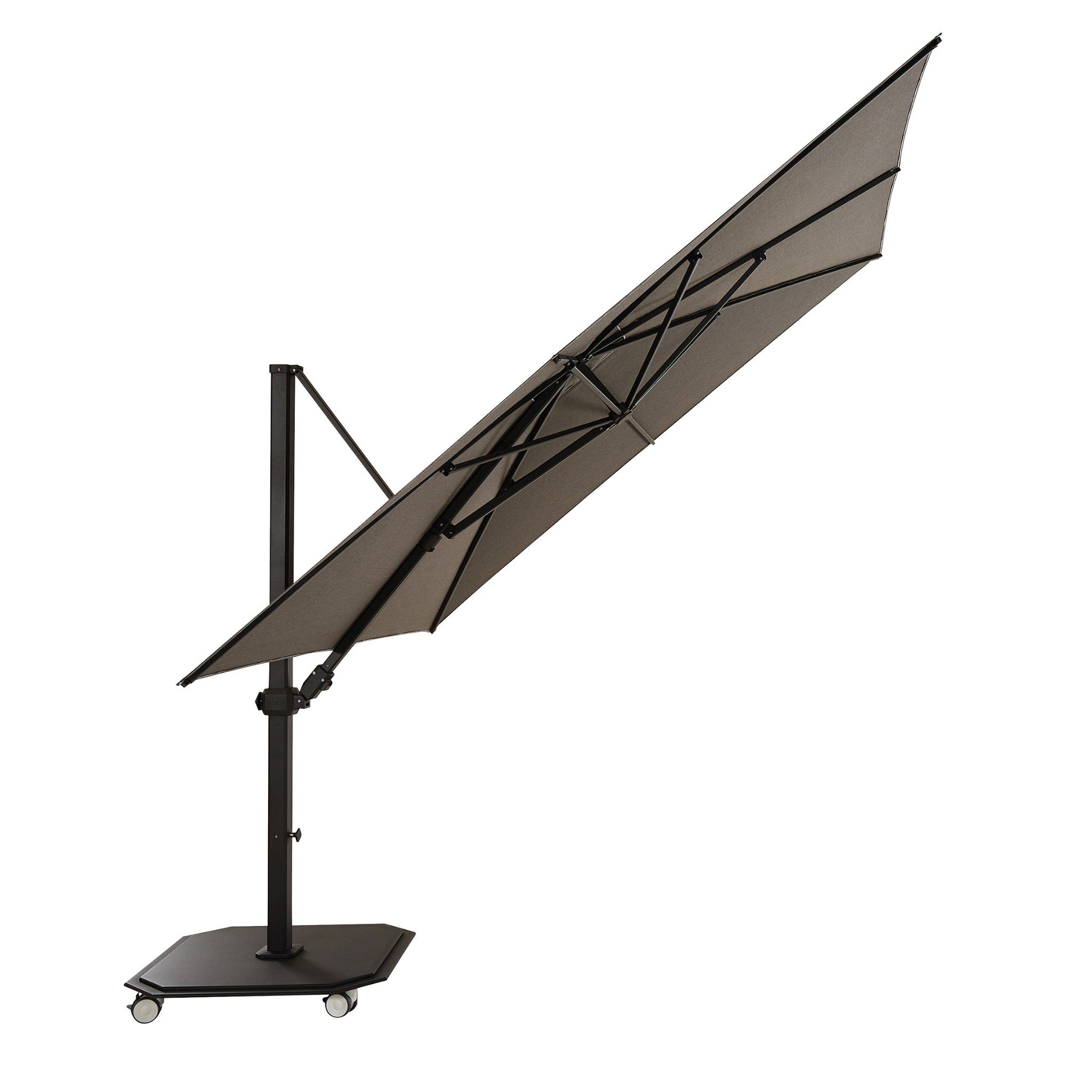 10' Square Aluminum Sidepost Tilt Umbrella