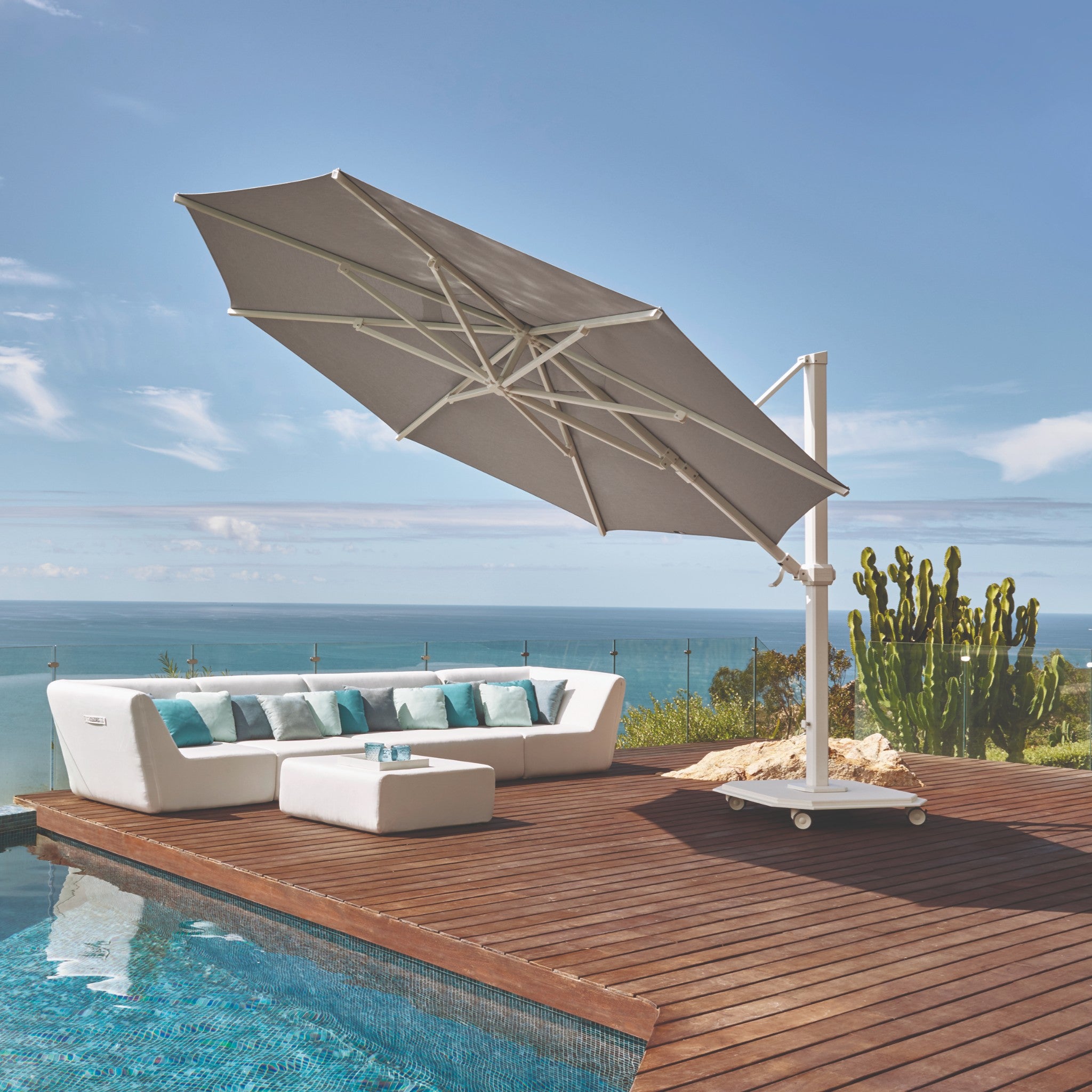 13' Octagon Aluminum Sidepost Tilt Umbrella