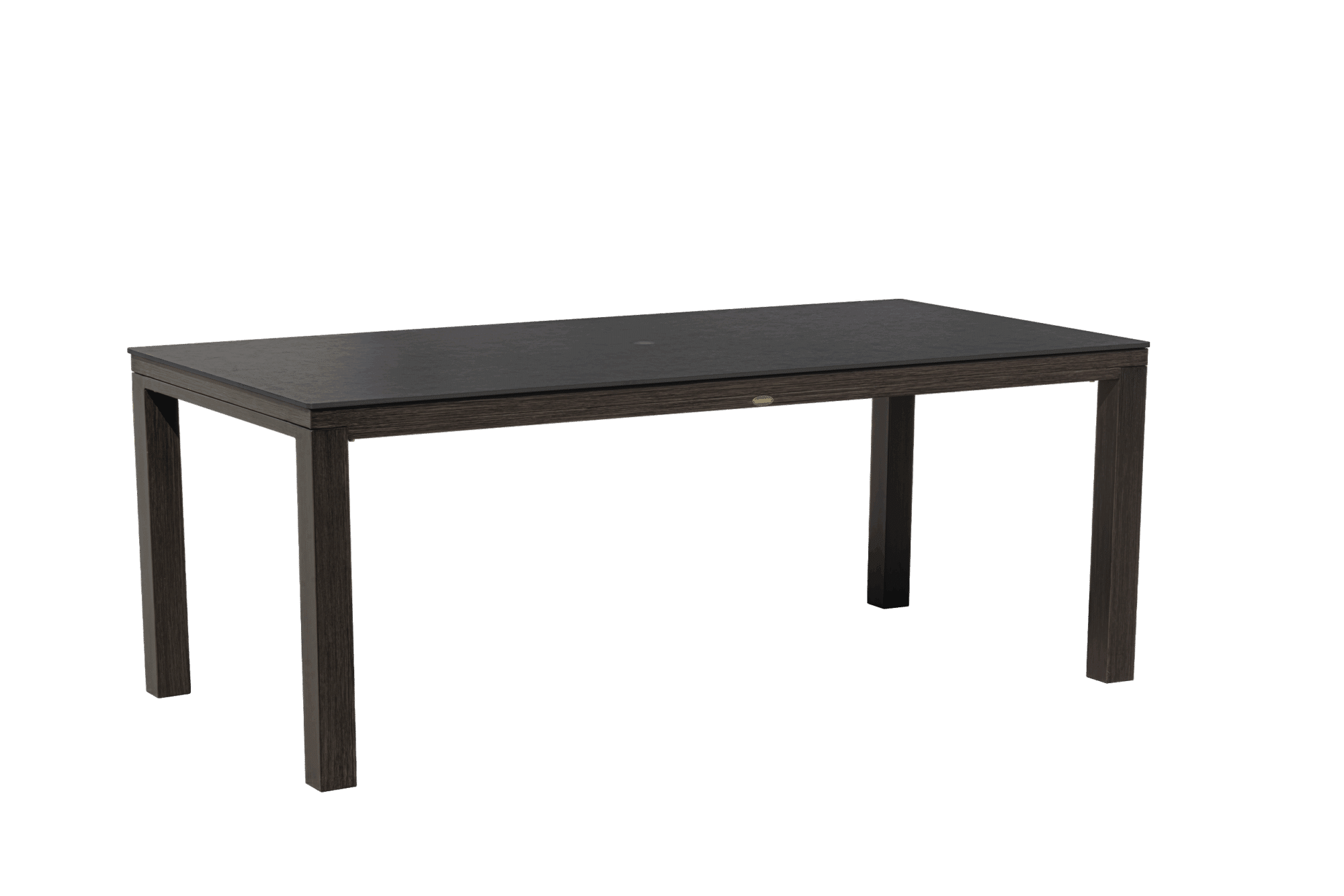 Marbella Laguna 79" x 39" Rectangular Sintered Stone Dining Table with Umbrella Hole - Walnut/Rusty Umber