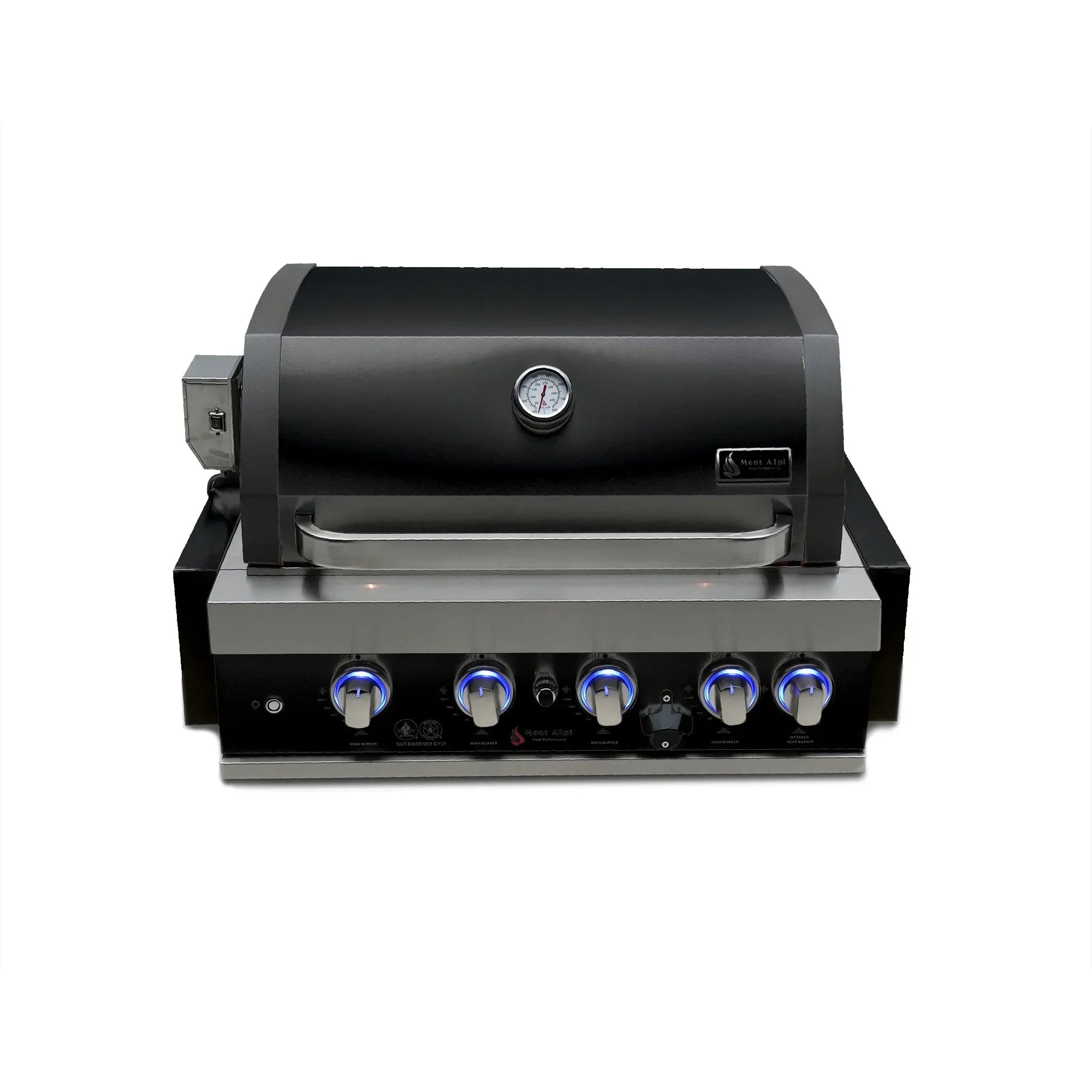 32" Black Stainless Steel 4-Burner Built-In Propane Gas Grill