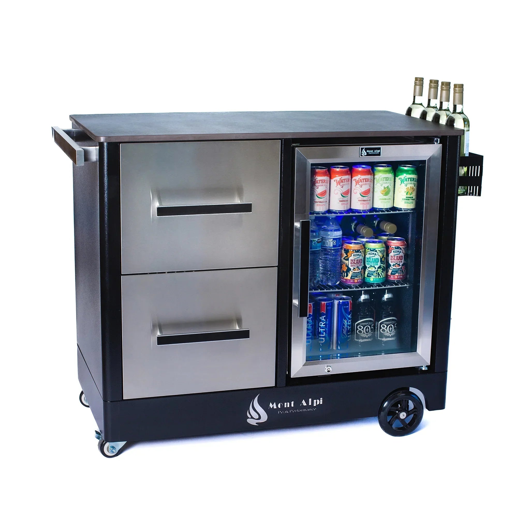 Stainless Steel Large Outdoor Prep Center and Bar Cart
