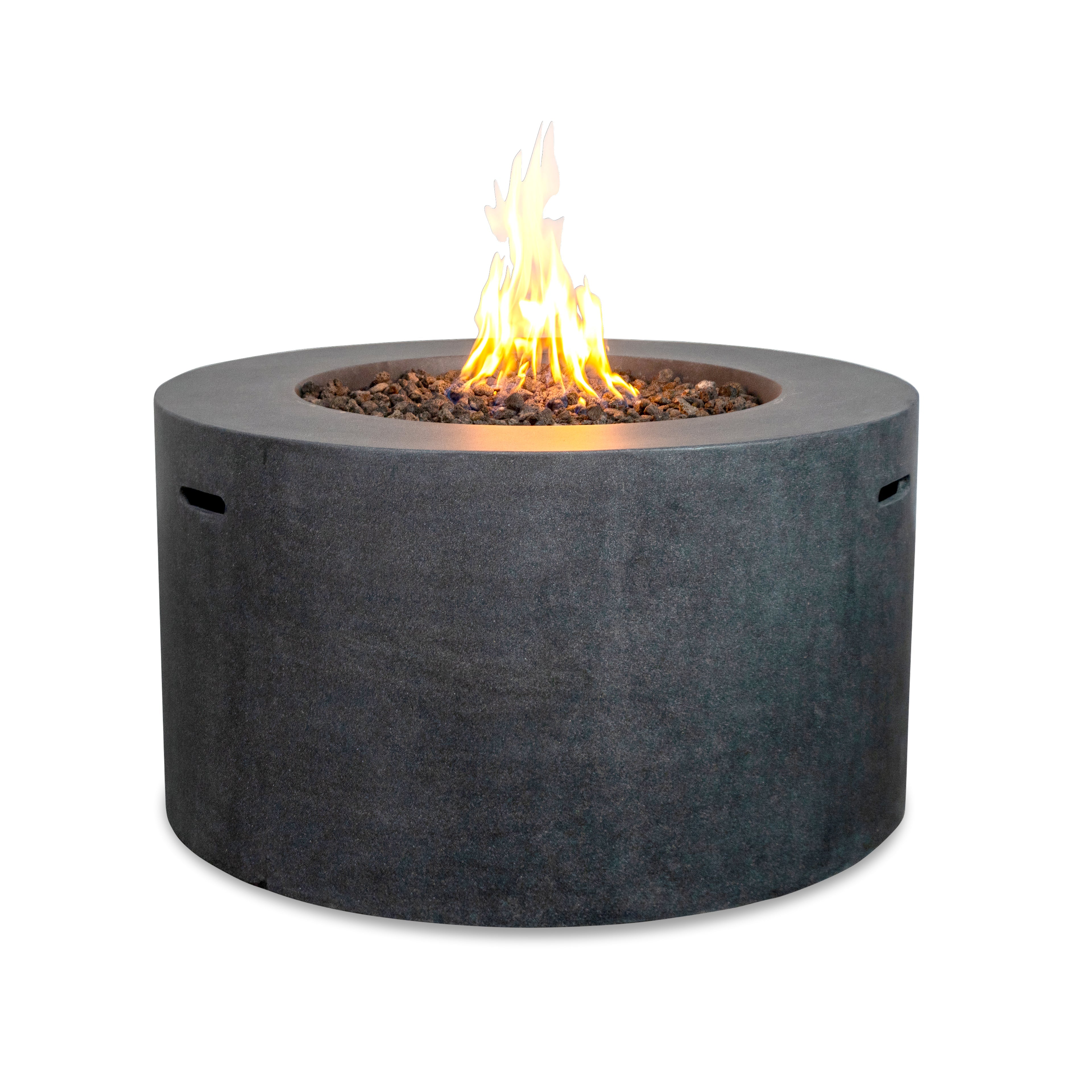 Beton 42" Round Concrete Propane Gas Fire Pit with Access Door#Finish_Graphite (GR)