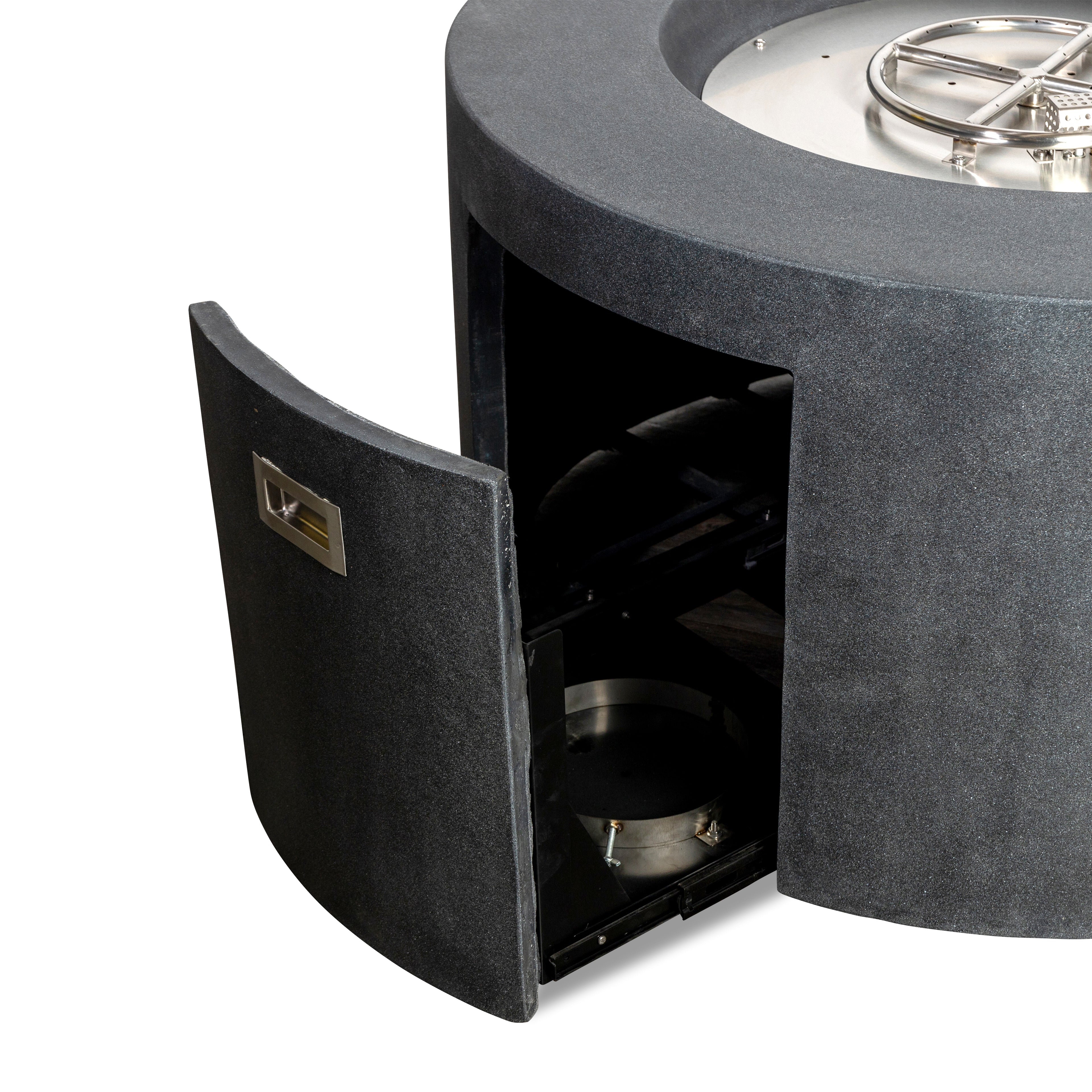 Beton 42" Round Concrete Propane Gas Fire Pit with Access Door#Finish_Graphite (GR)