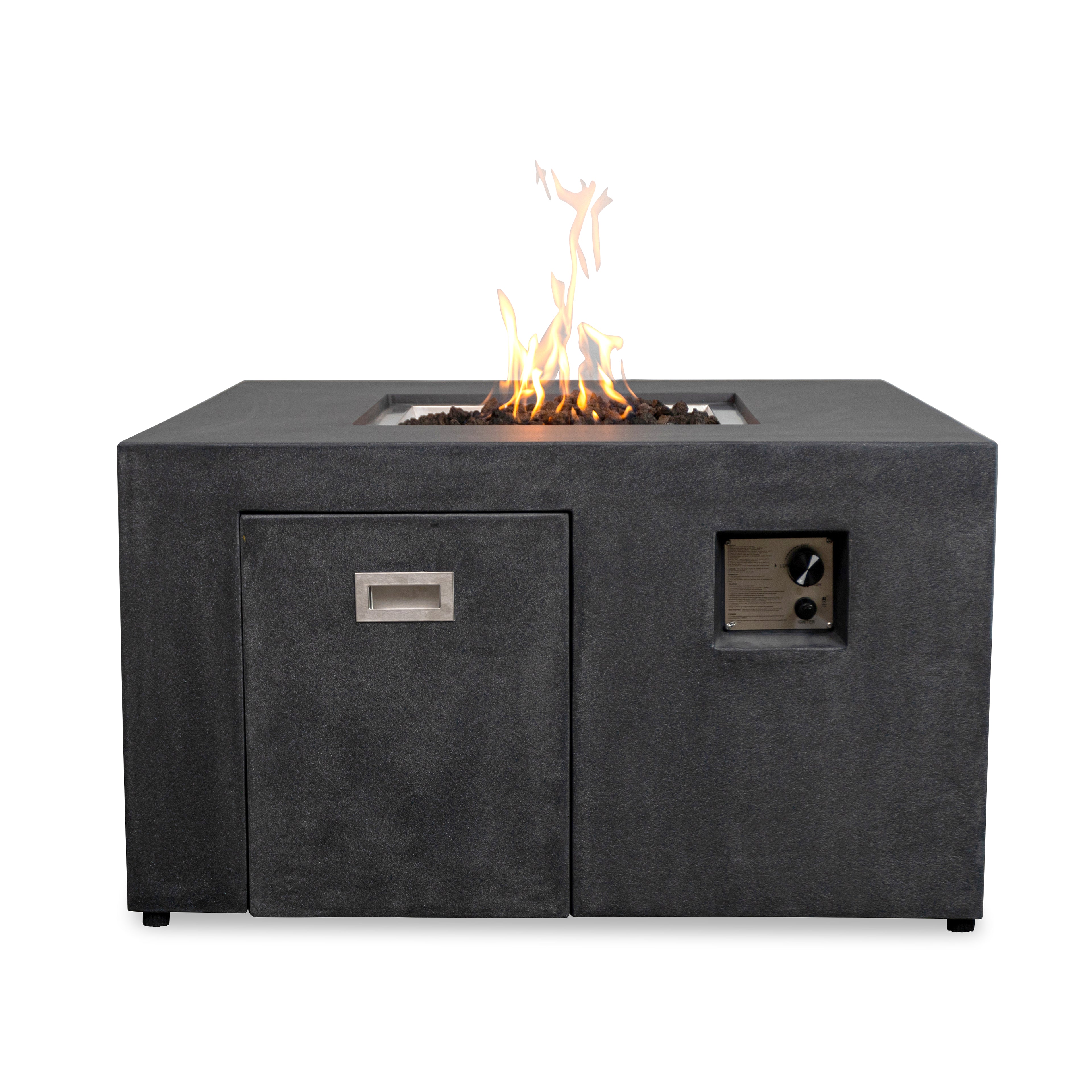 Beton 42" Square Hidden Propane Tank Gas Fire Pit#Finish_Graphite (GR)