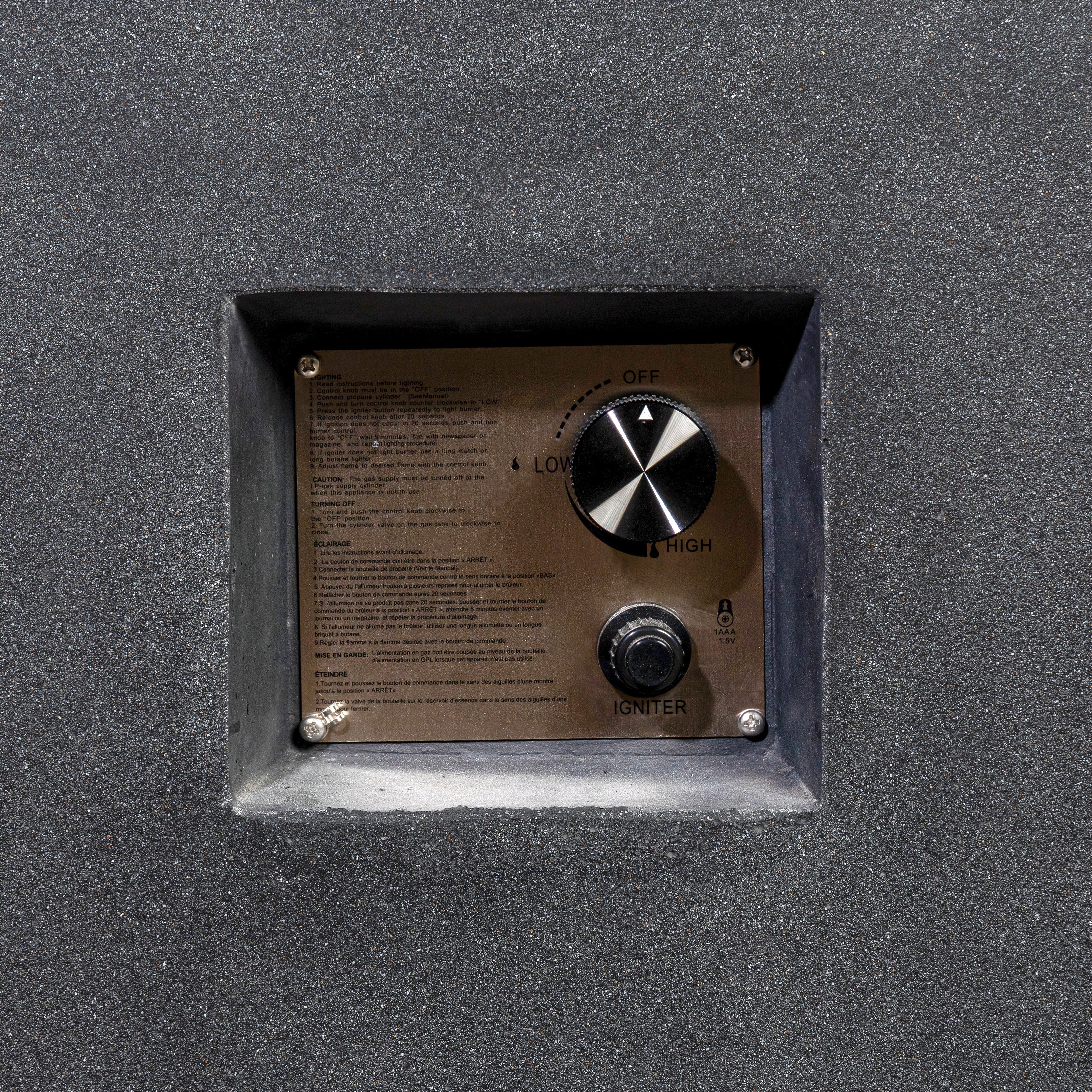 Beton 42" Square Hidden Propane Tank Gas Fire Pit#Finish_Graphite (GR)