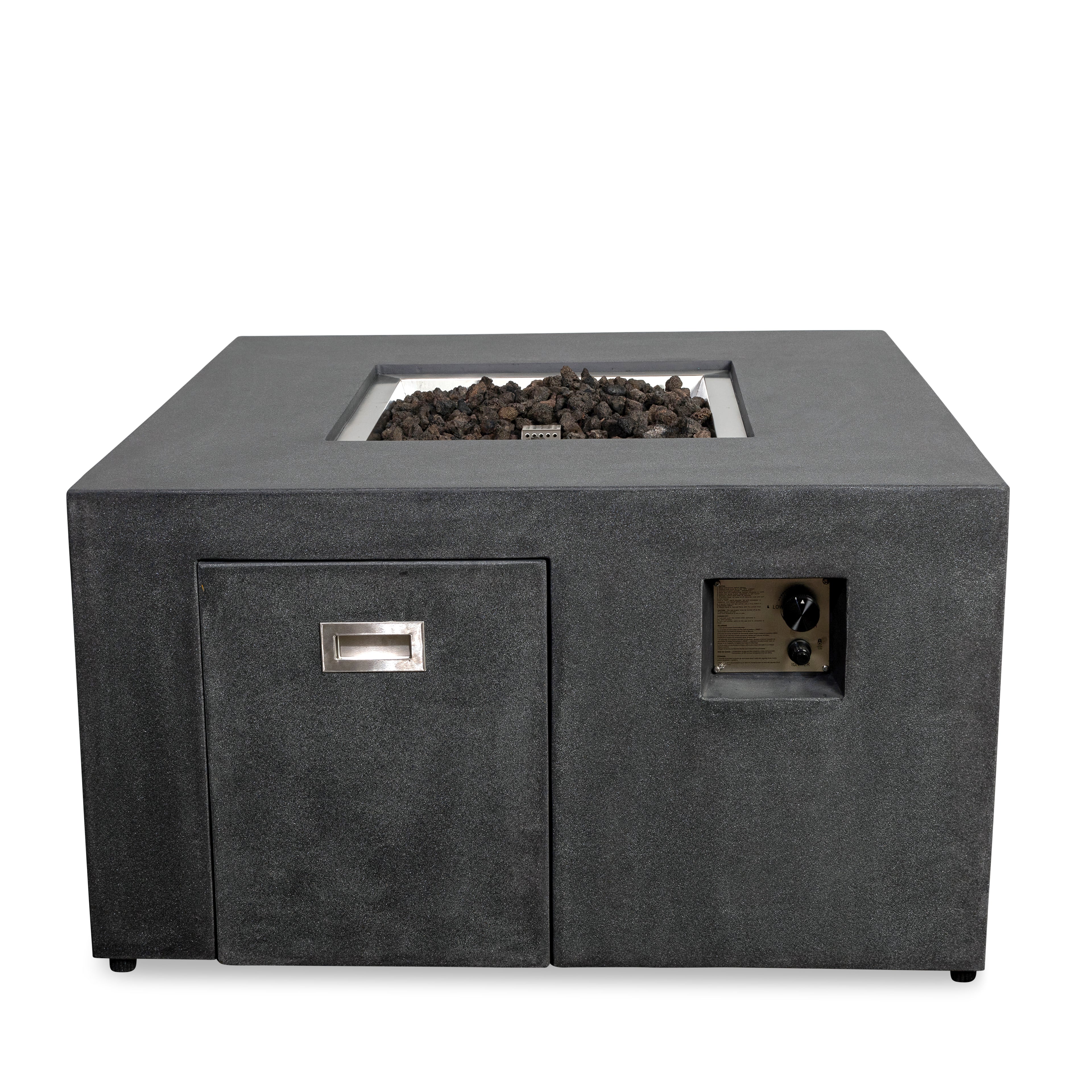 Beton 42" Square Hidden Propane Tank Gas Fire Pit#Finish_Graphite (GR)